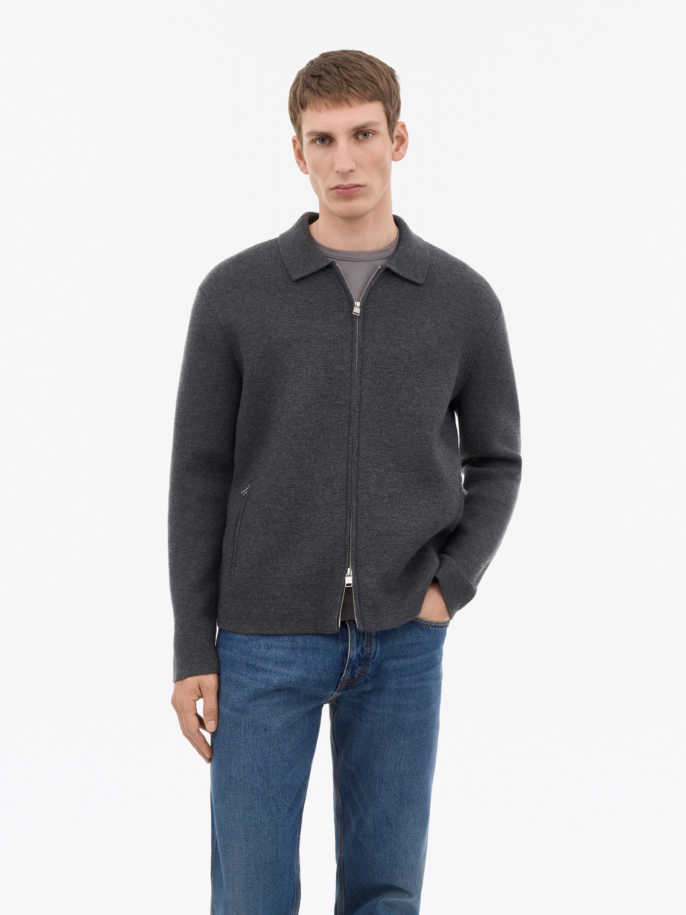 Benedict Zip Wool Cardigan