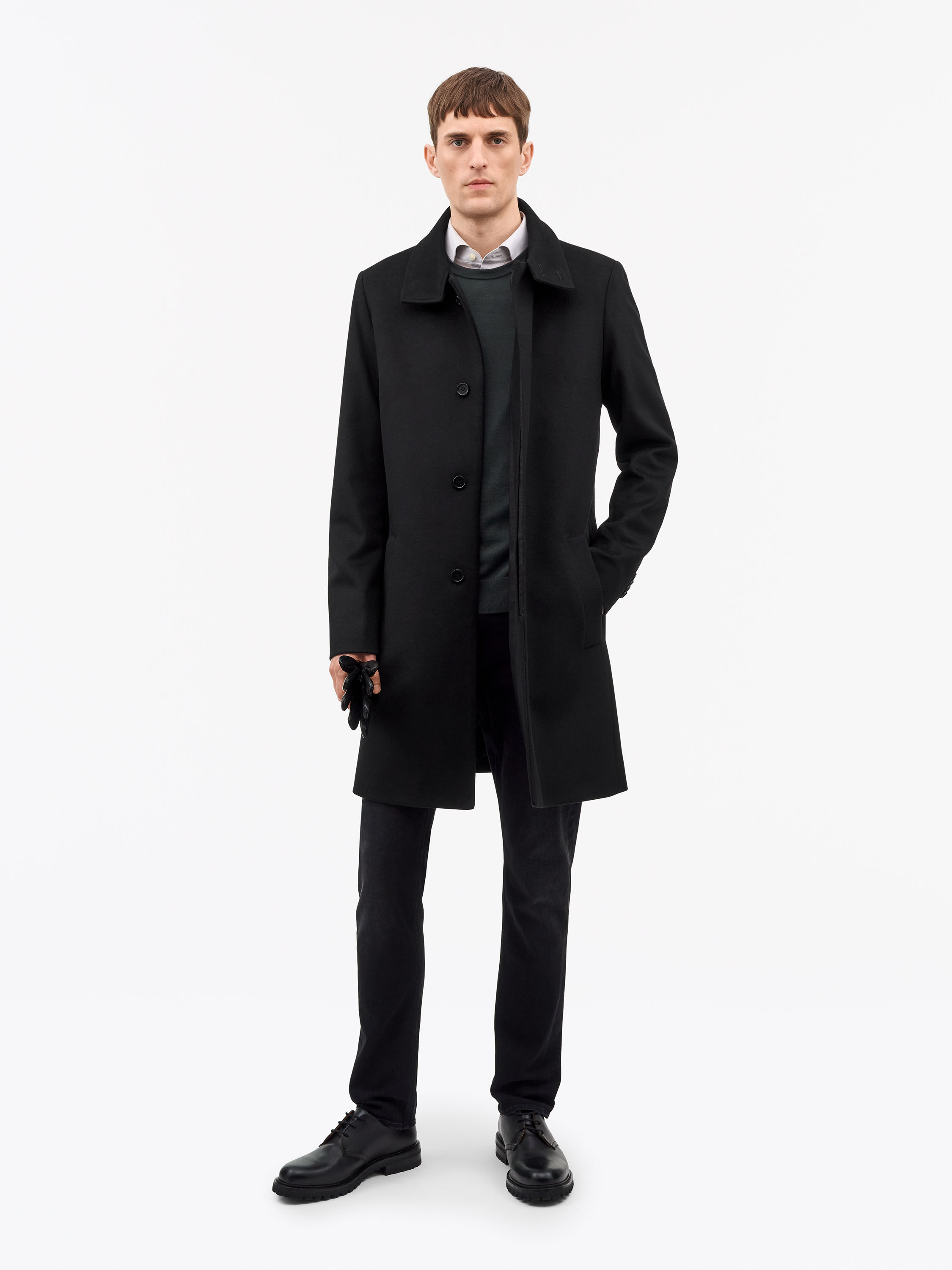 Aleric Funnel-Neck Wool Coat