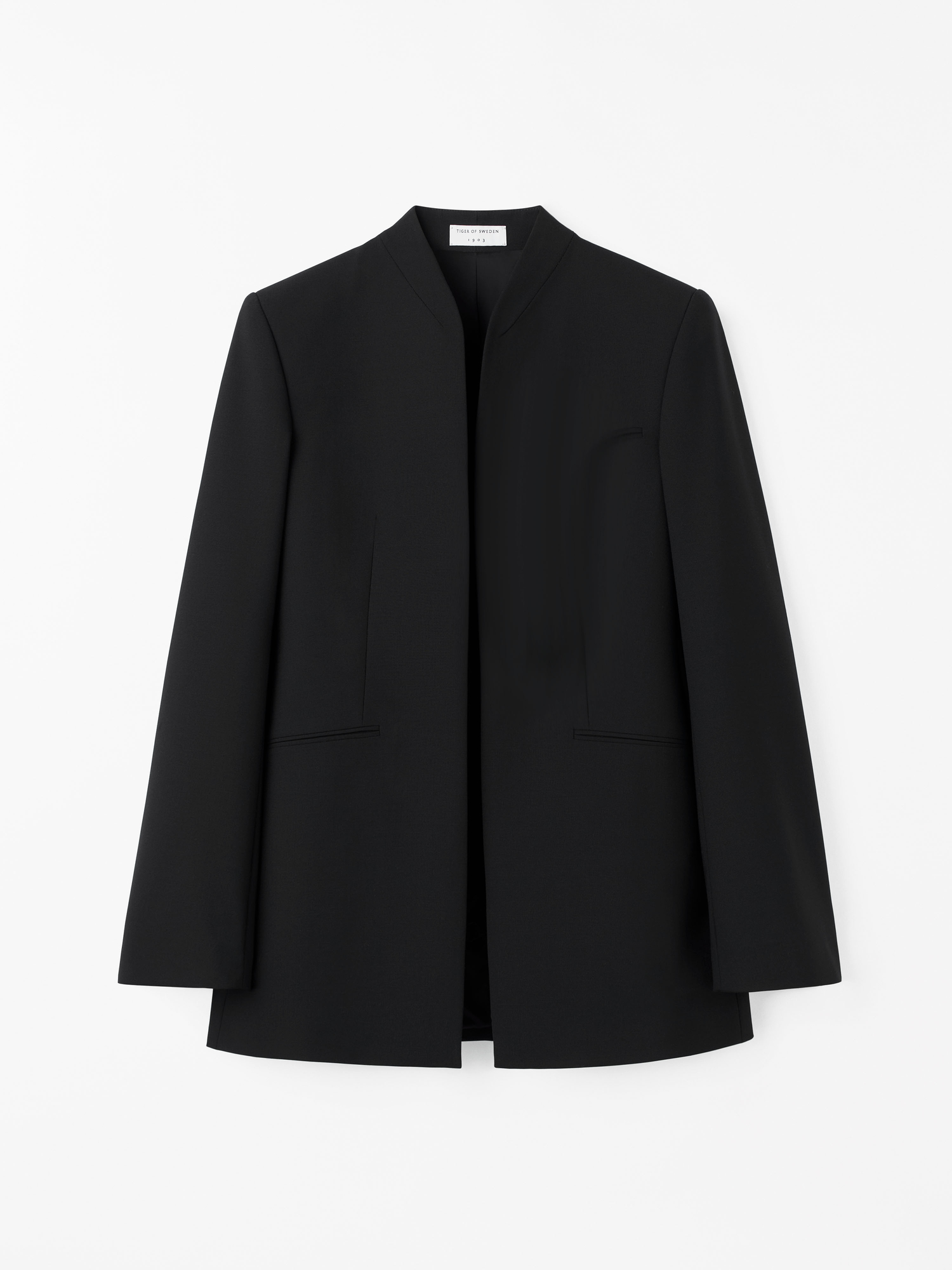 Everly Black Collarless Blazer