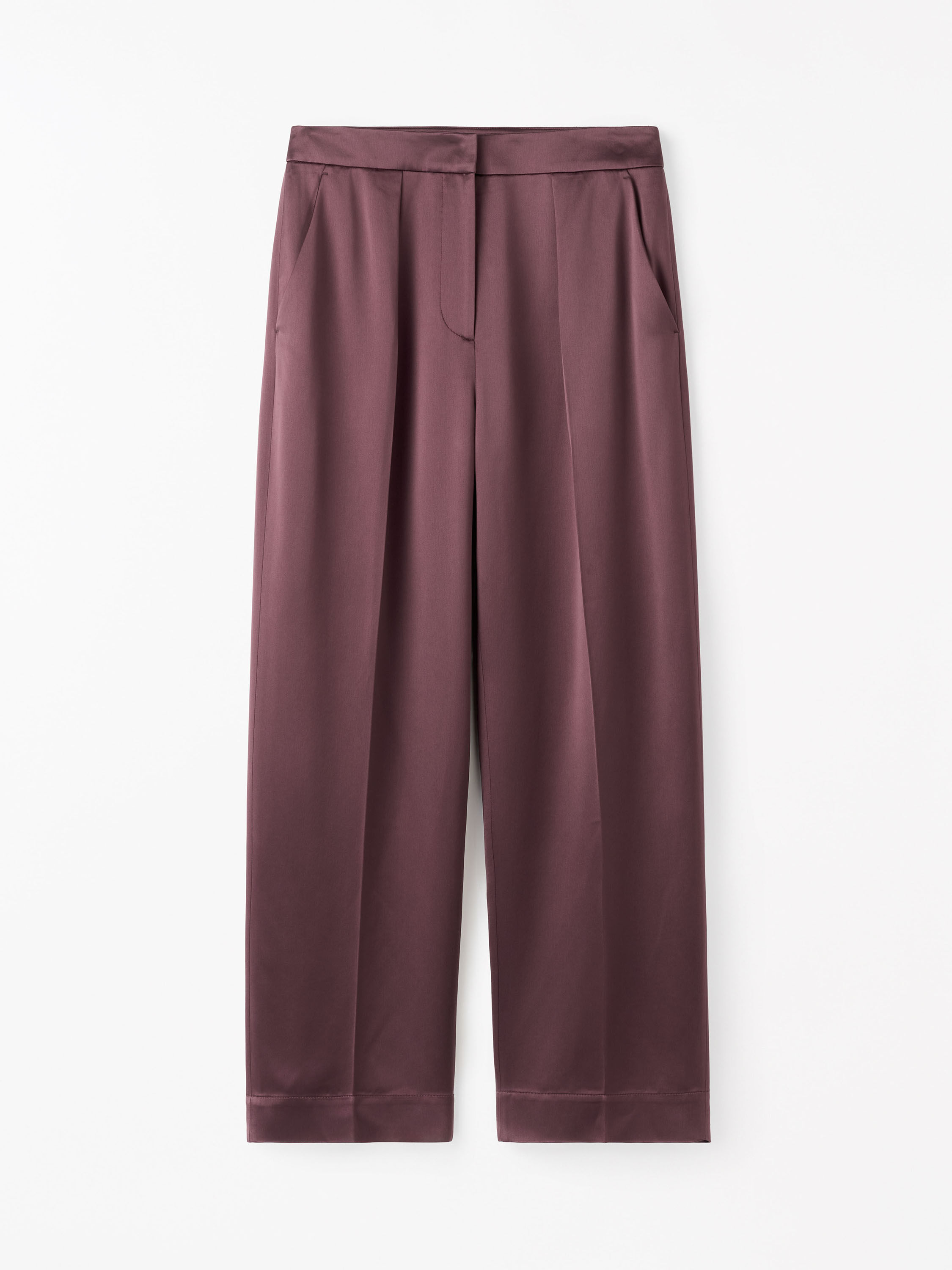 Inga Straight-Fit Satin Trousers