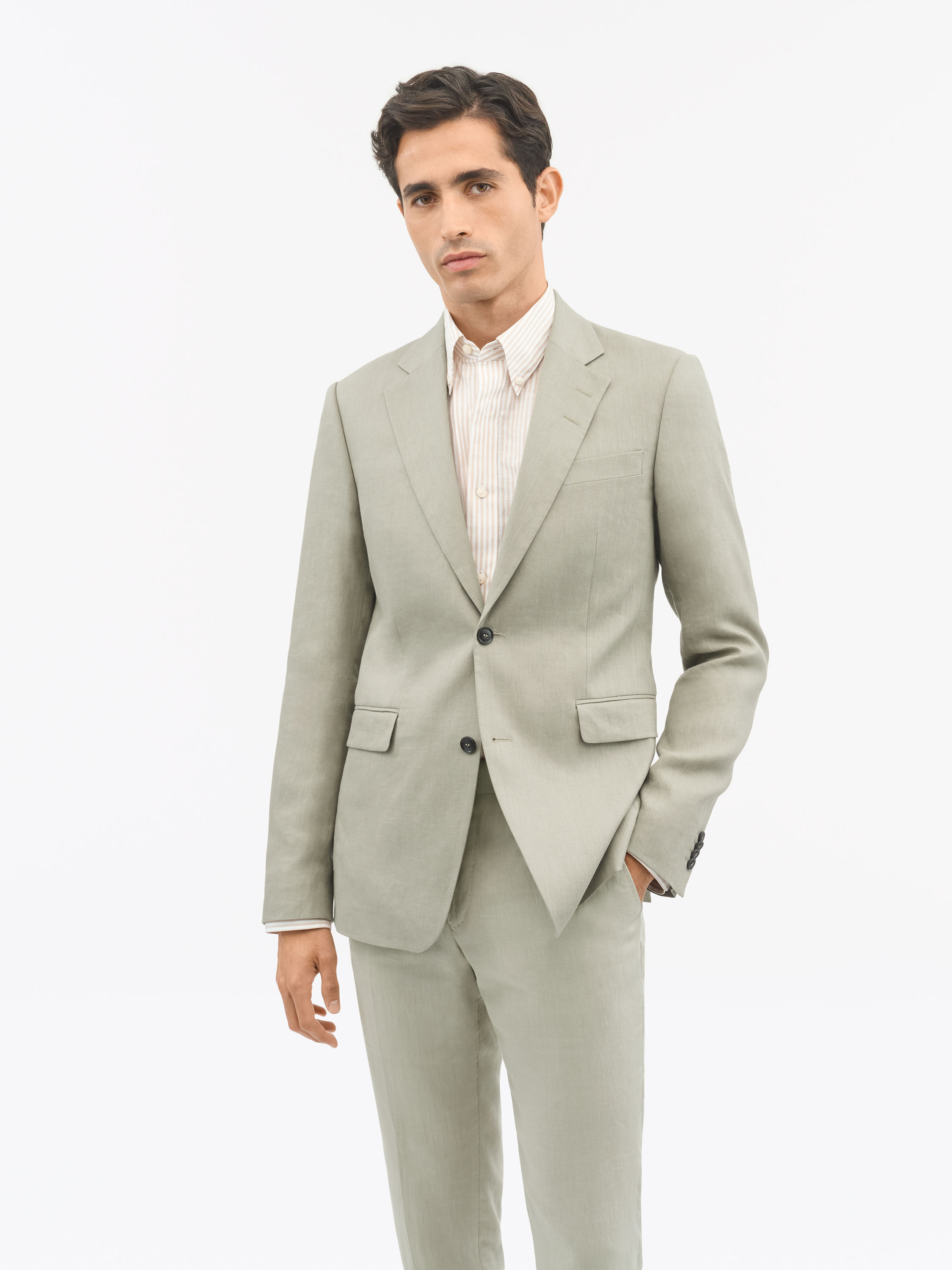Justin Green Linen Suit