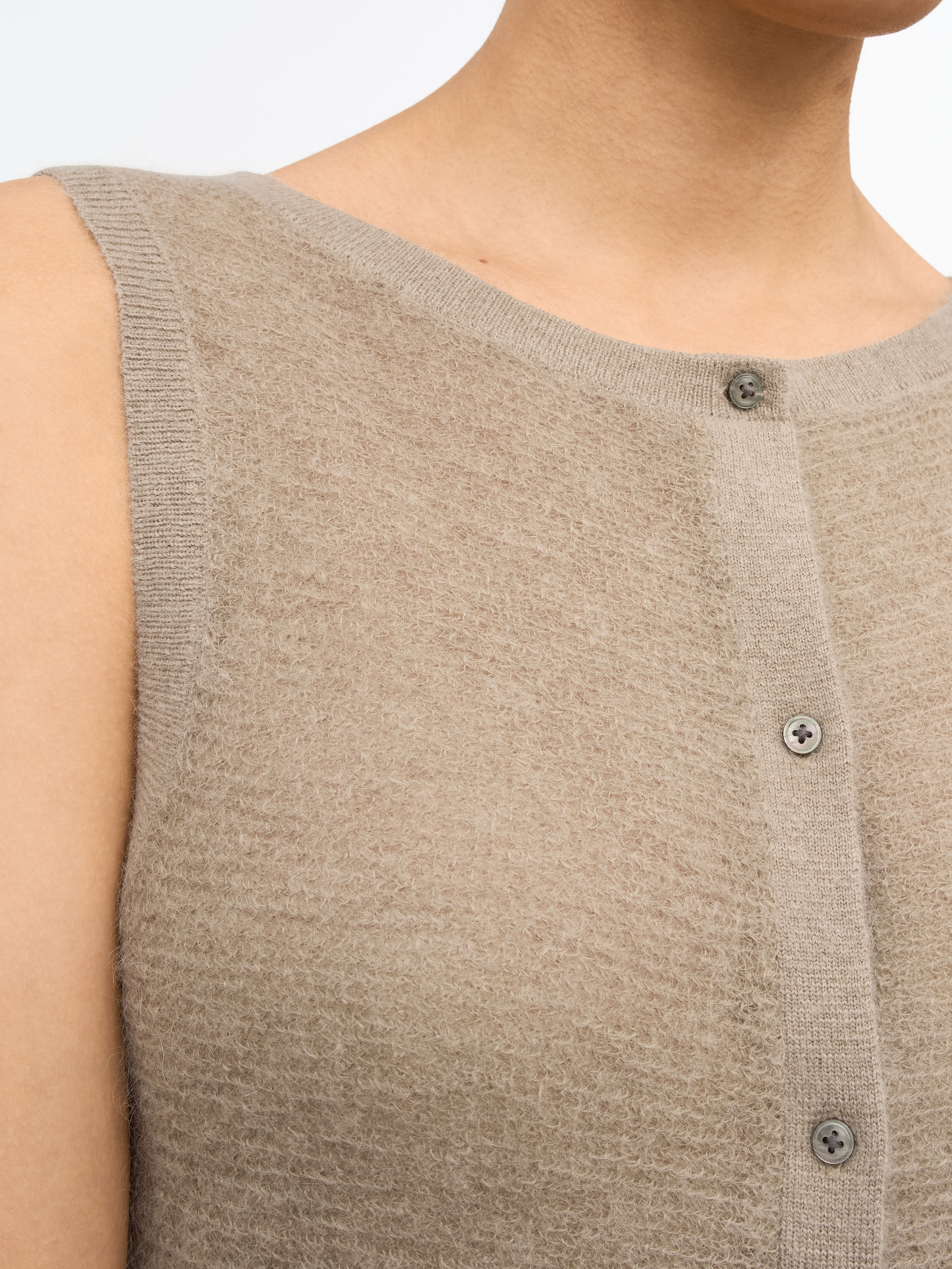 Gilet Rose Kid Mohair-M&eacute;rinos