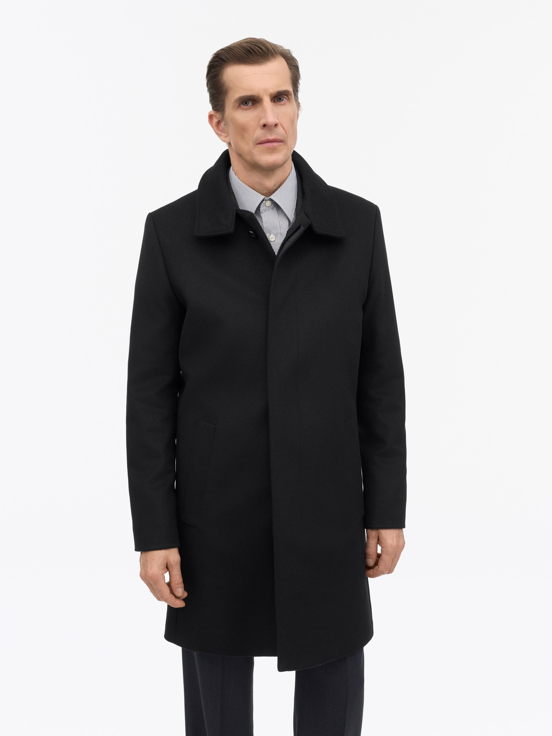 Aleric Funnel-Neck Wool Coat