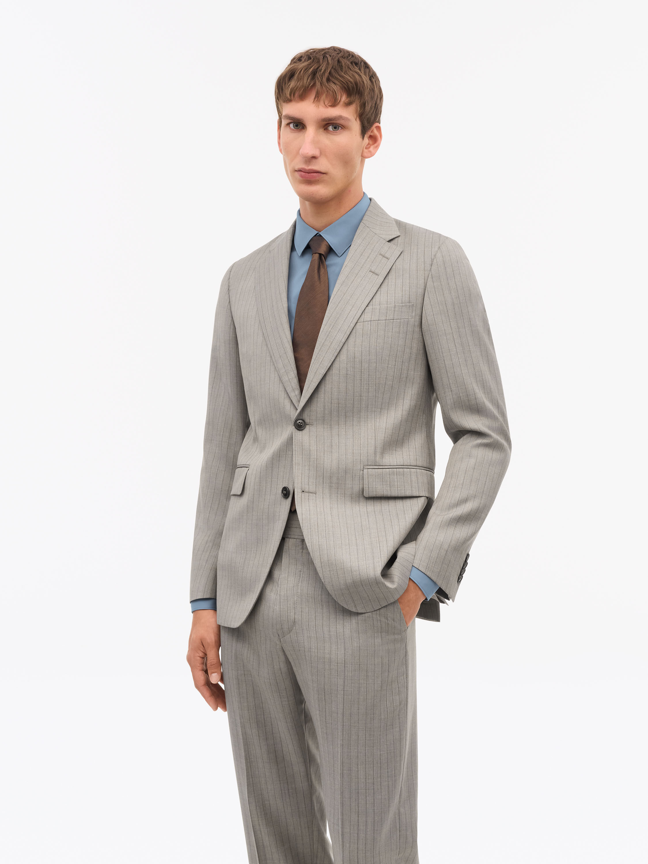 Ease Pinstriped Wool Jacket 