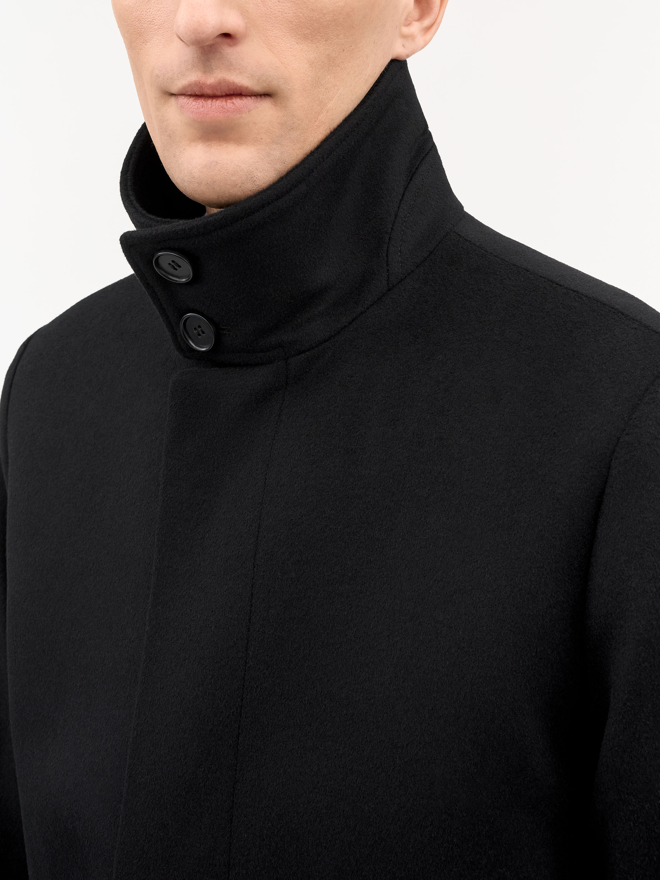 Aleric Funnel-Neck Wollmantel