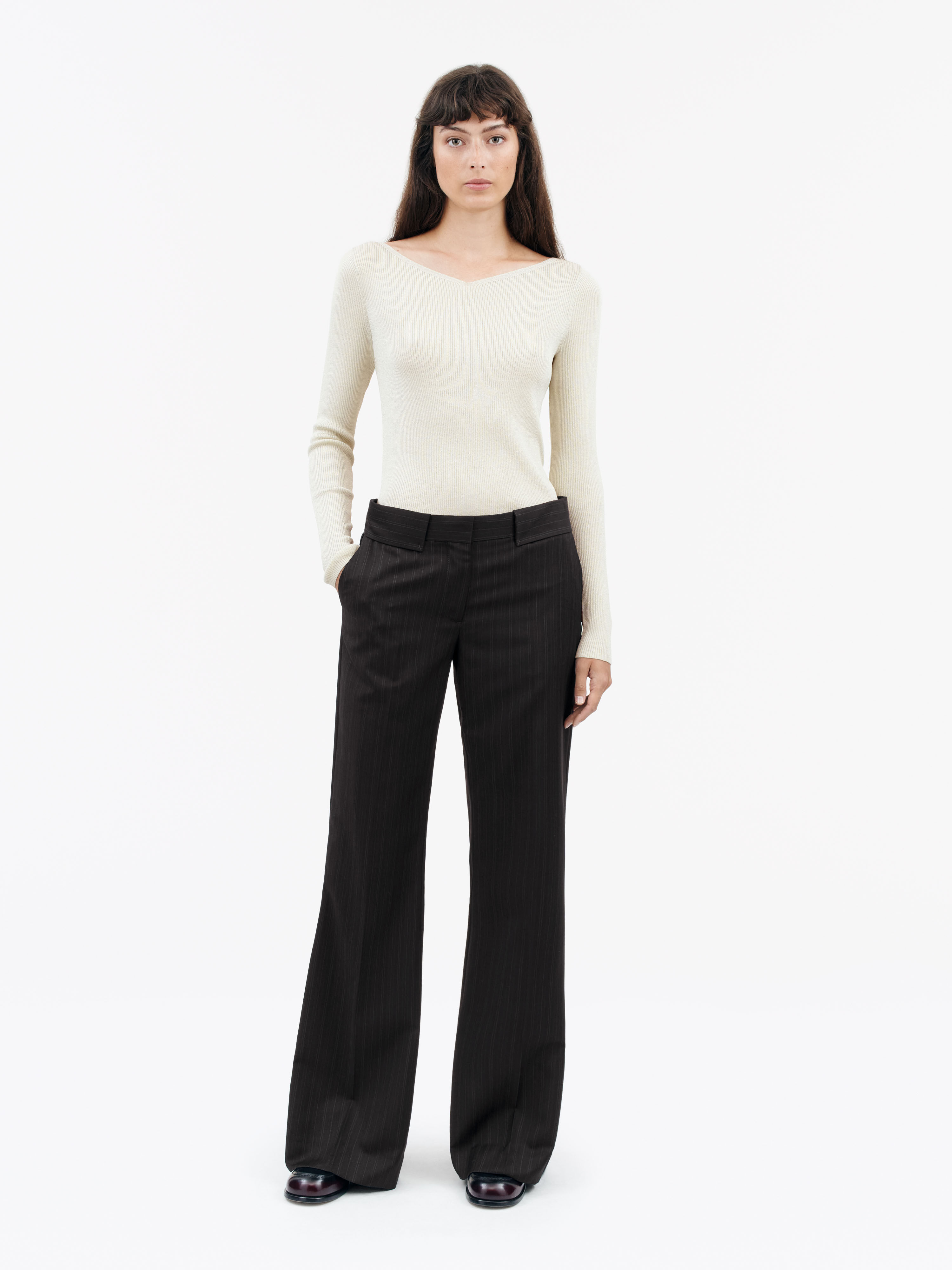 Juli Pinstripe Bootcut Trousers
