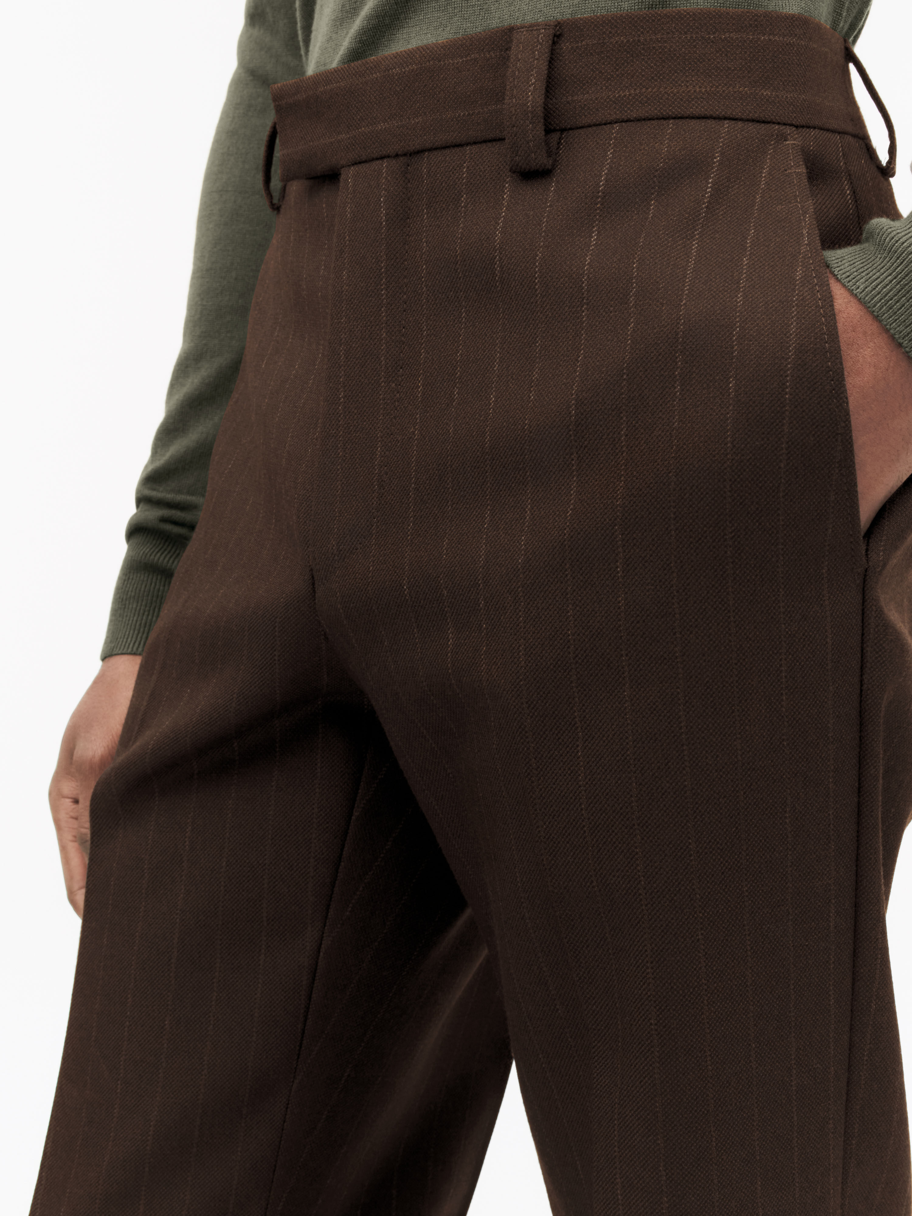 【関税込み】Tiger of Sweden ブラウン Tyler トラウザーズ Wool brown slightly flared silhouette Tyler Trousers | Tiger