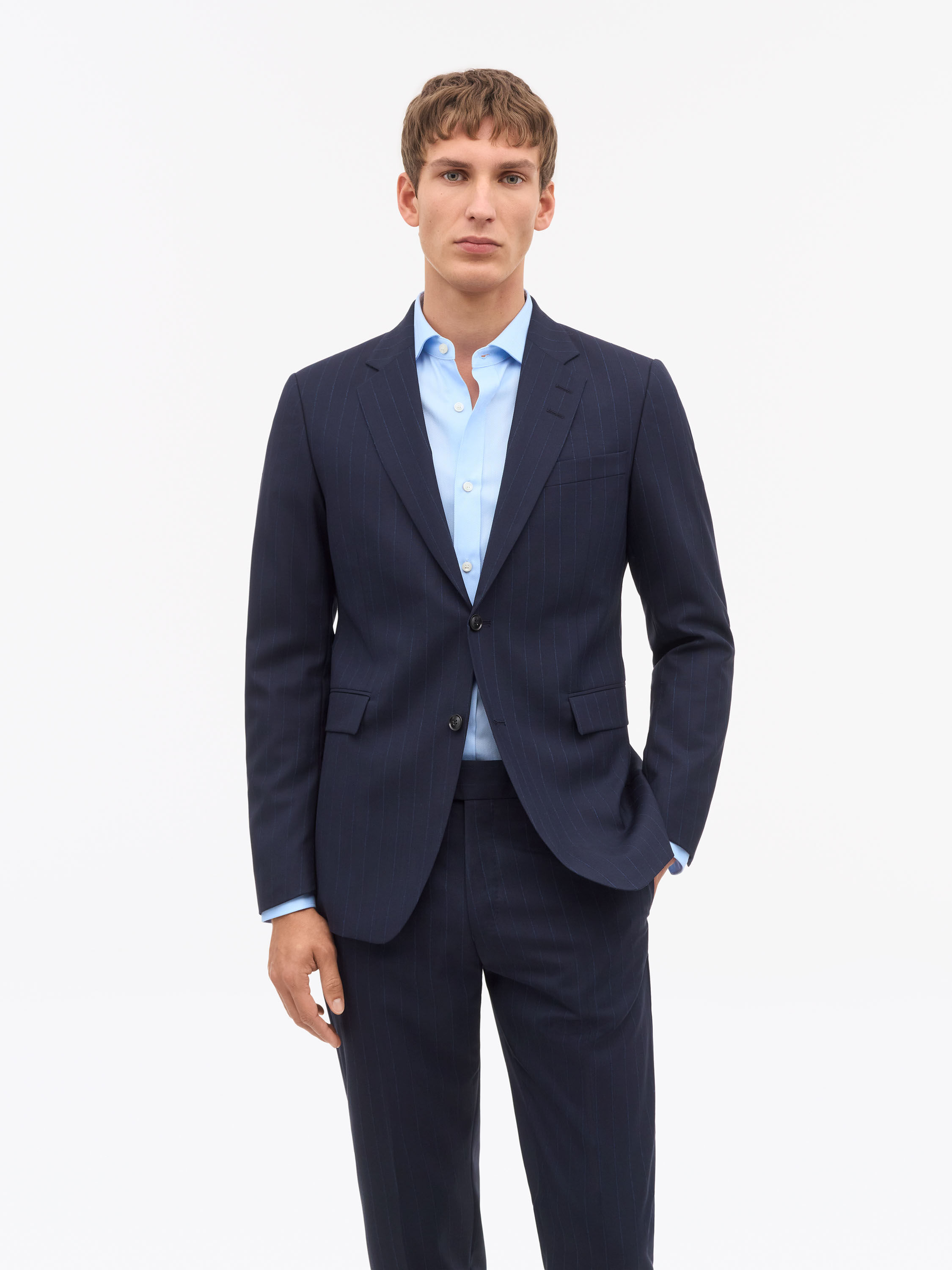 Justin Pinstripe Ullkostym