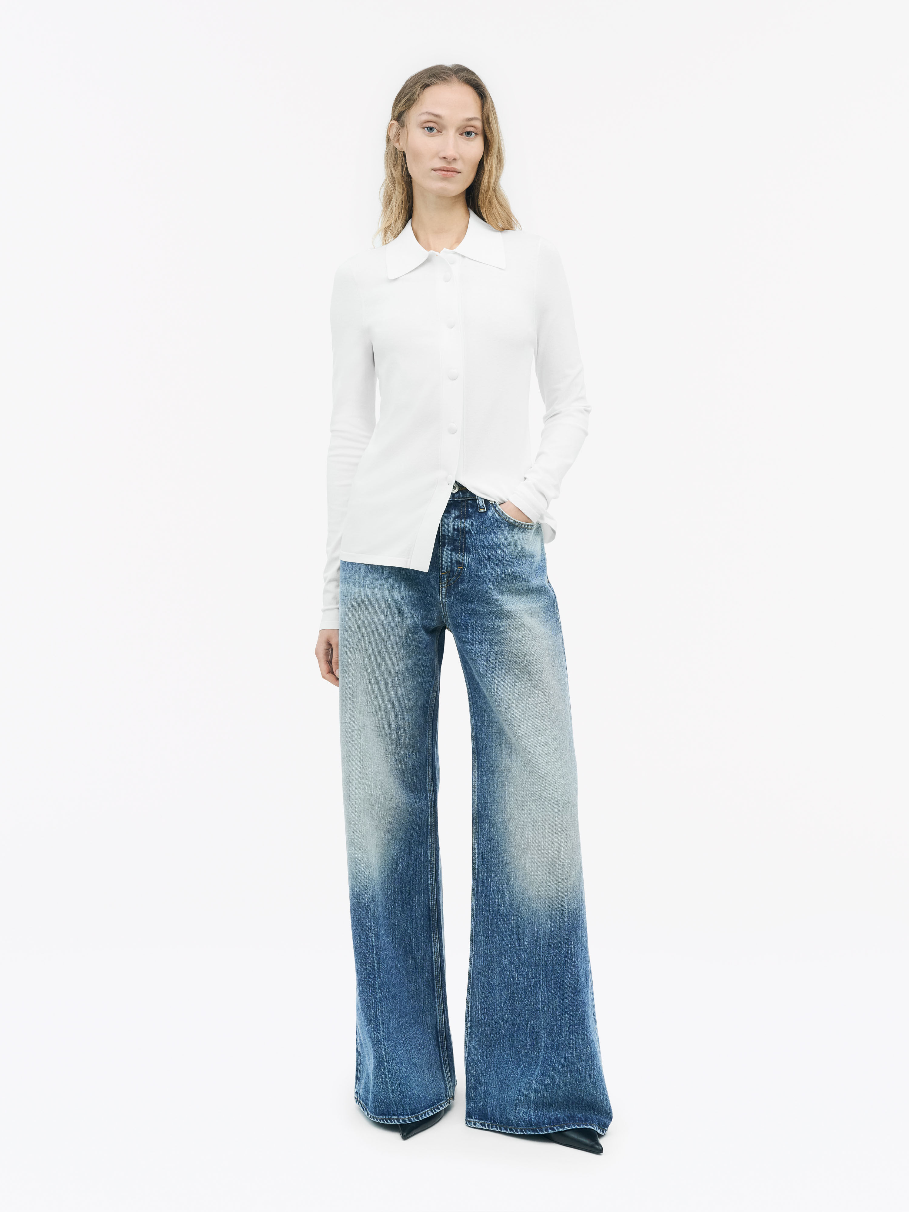 【PORTERNA】Swan Cotton Flared Jeans Westport Signature High Rise Modern Flare Leg Jeans – Dressbarn