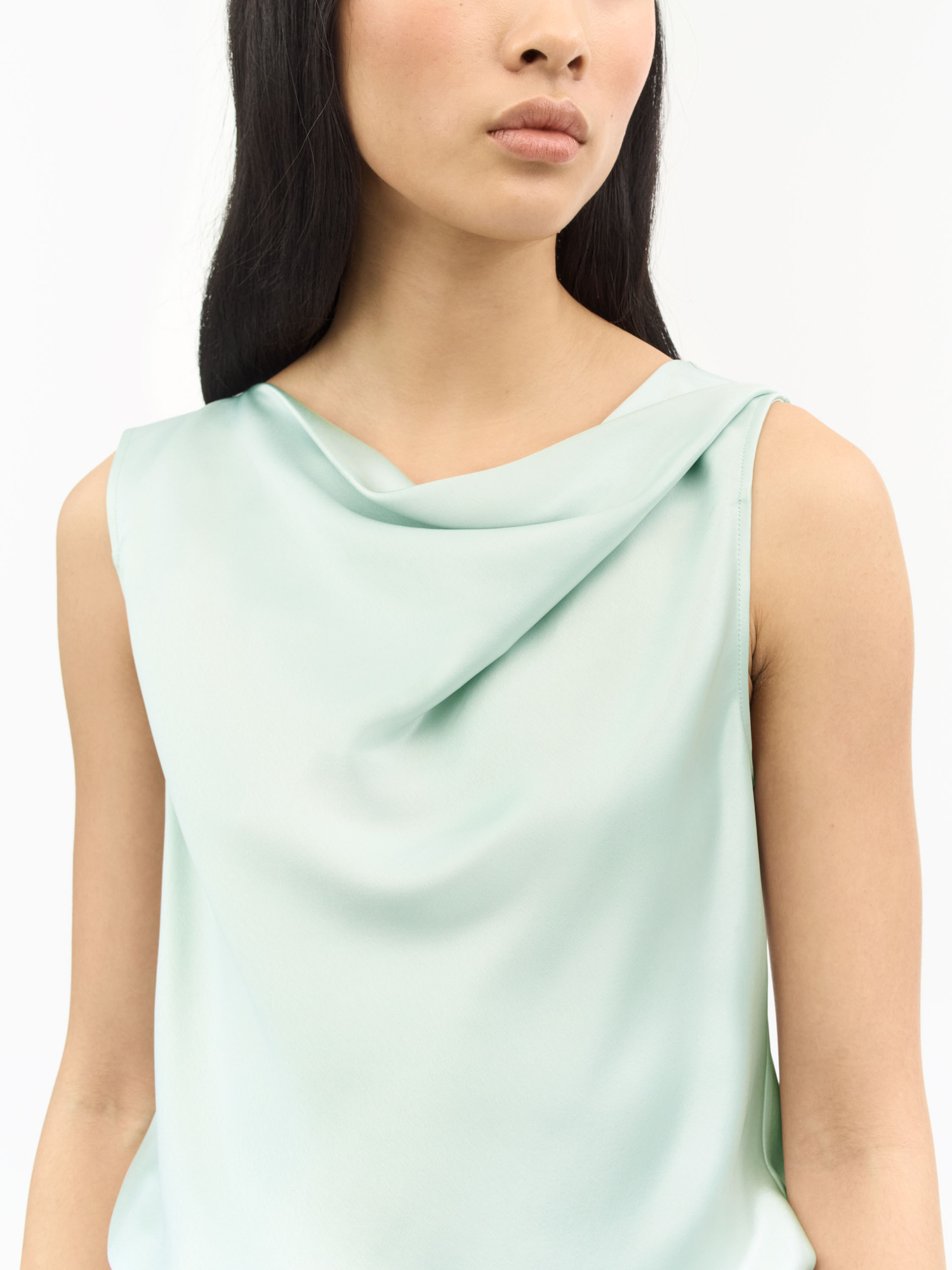 Helvie Sleeveless Satin Top