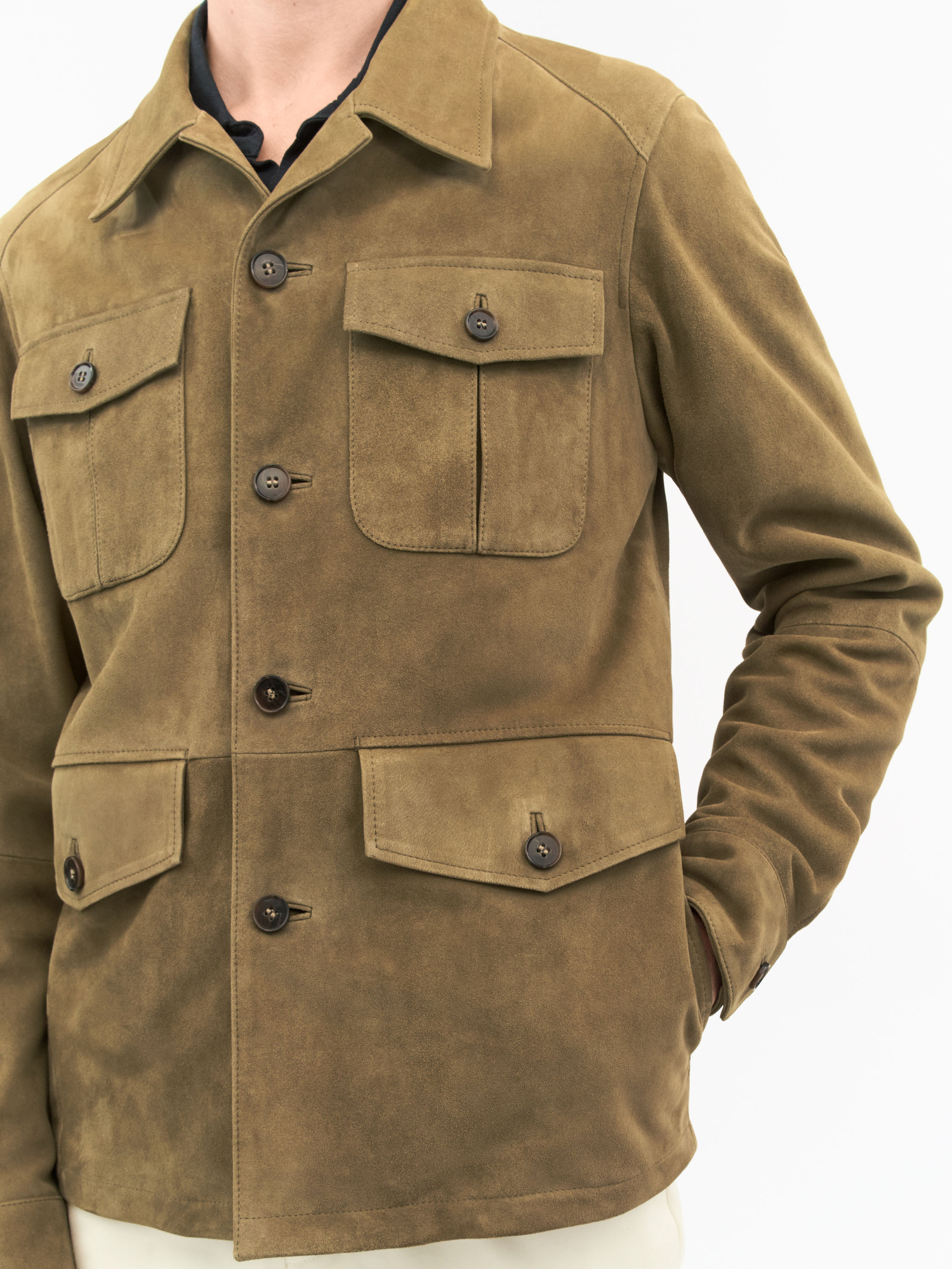 Lane Khaki Suede Jacket