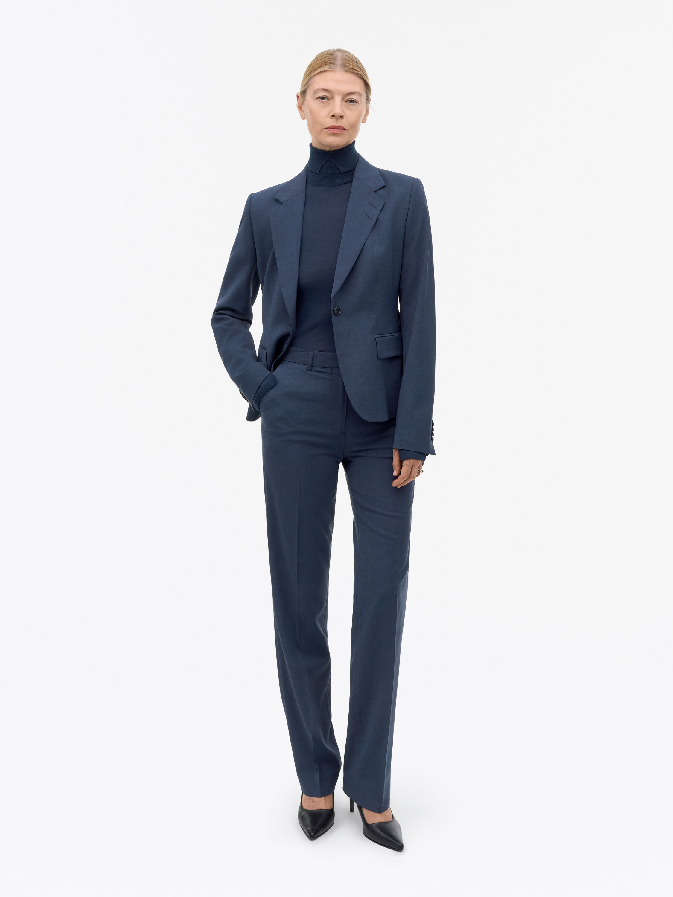 Nove Slim Straight Wool Trousers