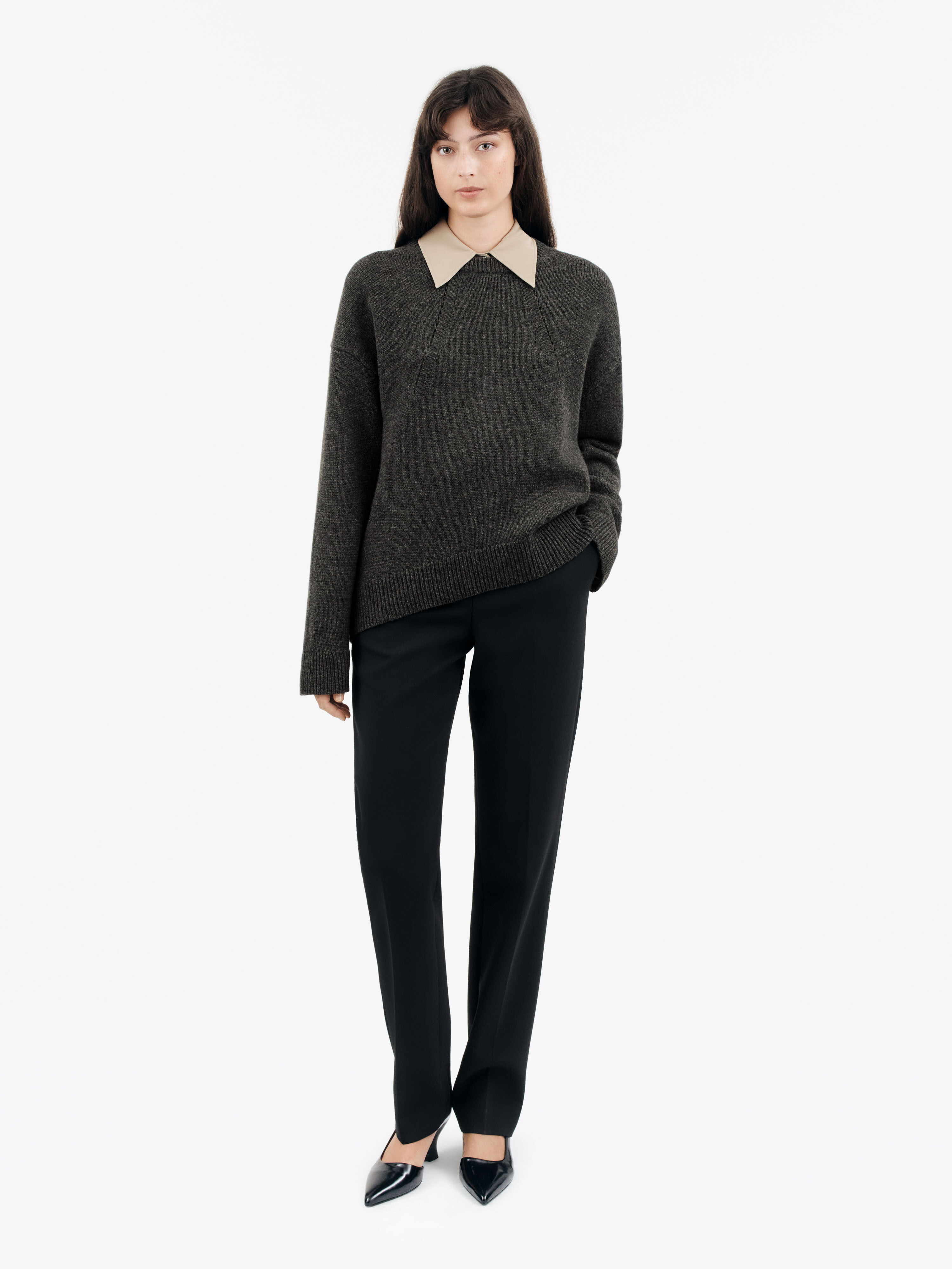 Black sweater gray pants cheap