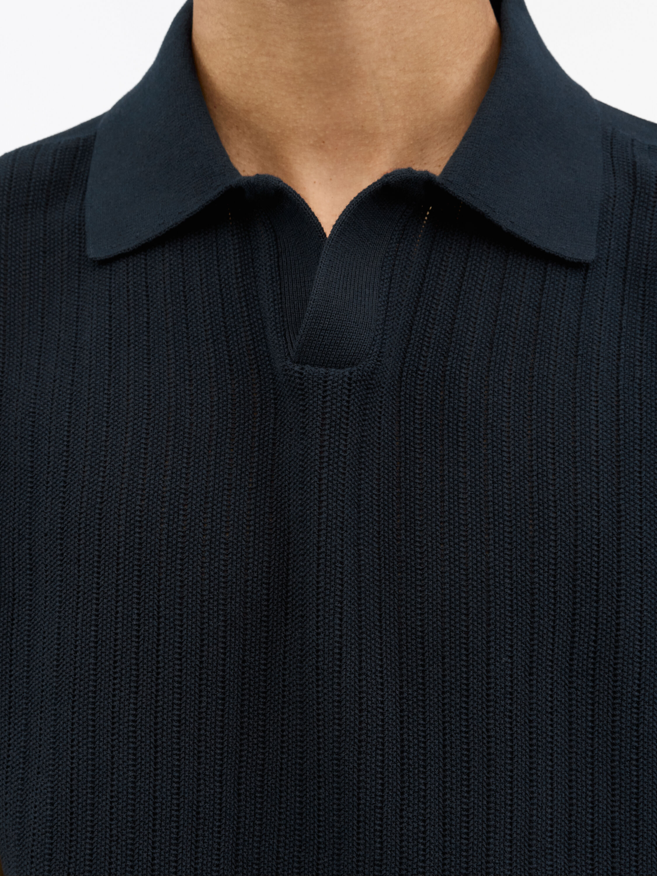 Eoin P Rib-Knit Polo