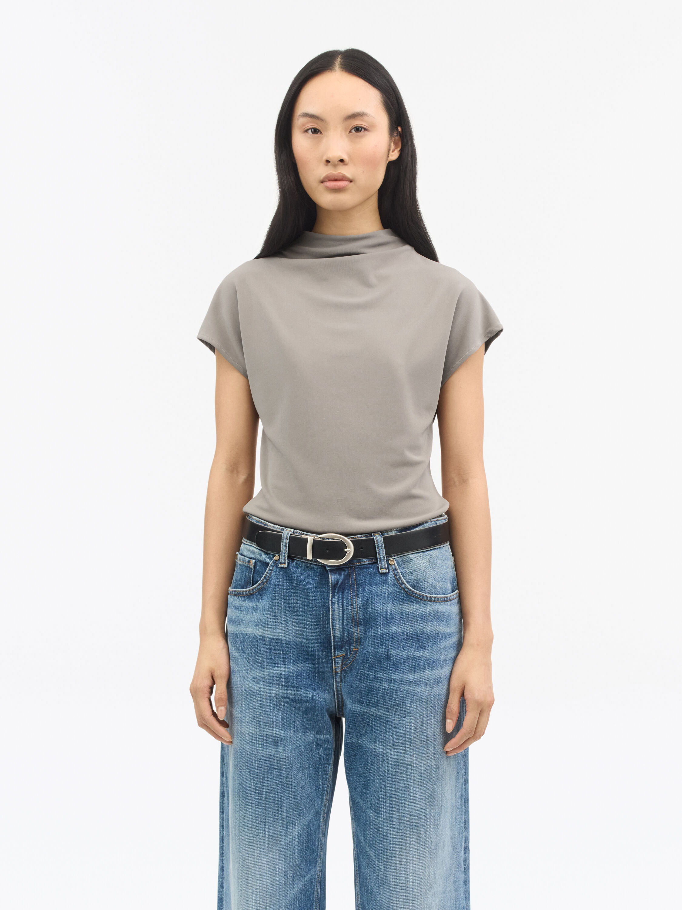 Alitta Slip-on shaped funnel neckline Top | Tiger Of Sweden
