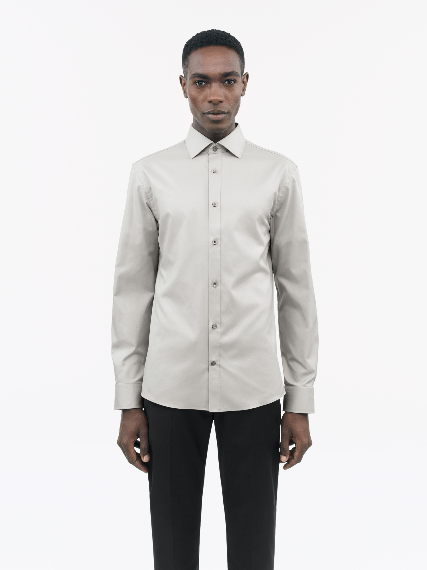 Adley C Slim-Fit Cutaway Cotton Shirt