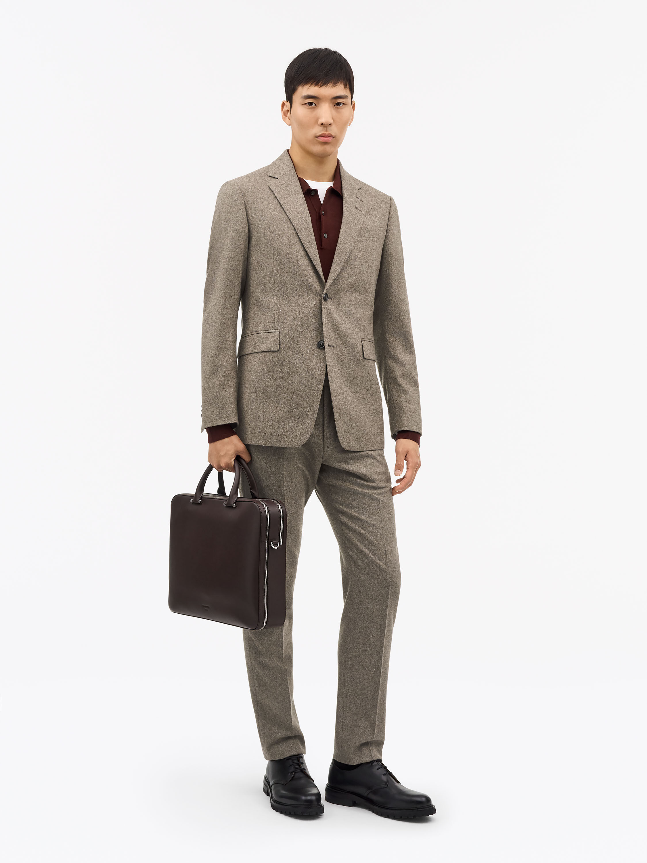 Justin Beige Wool Suit