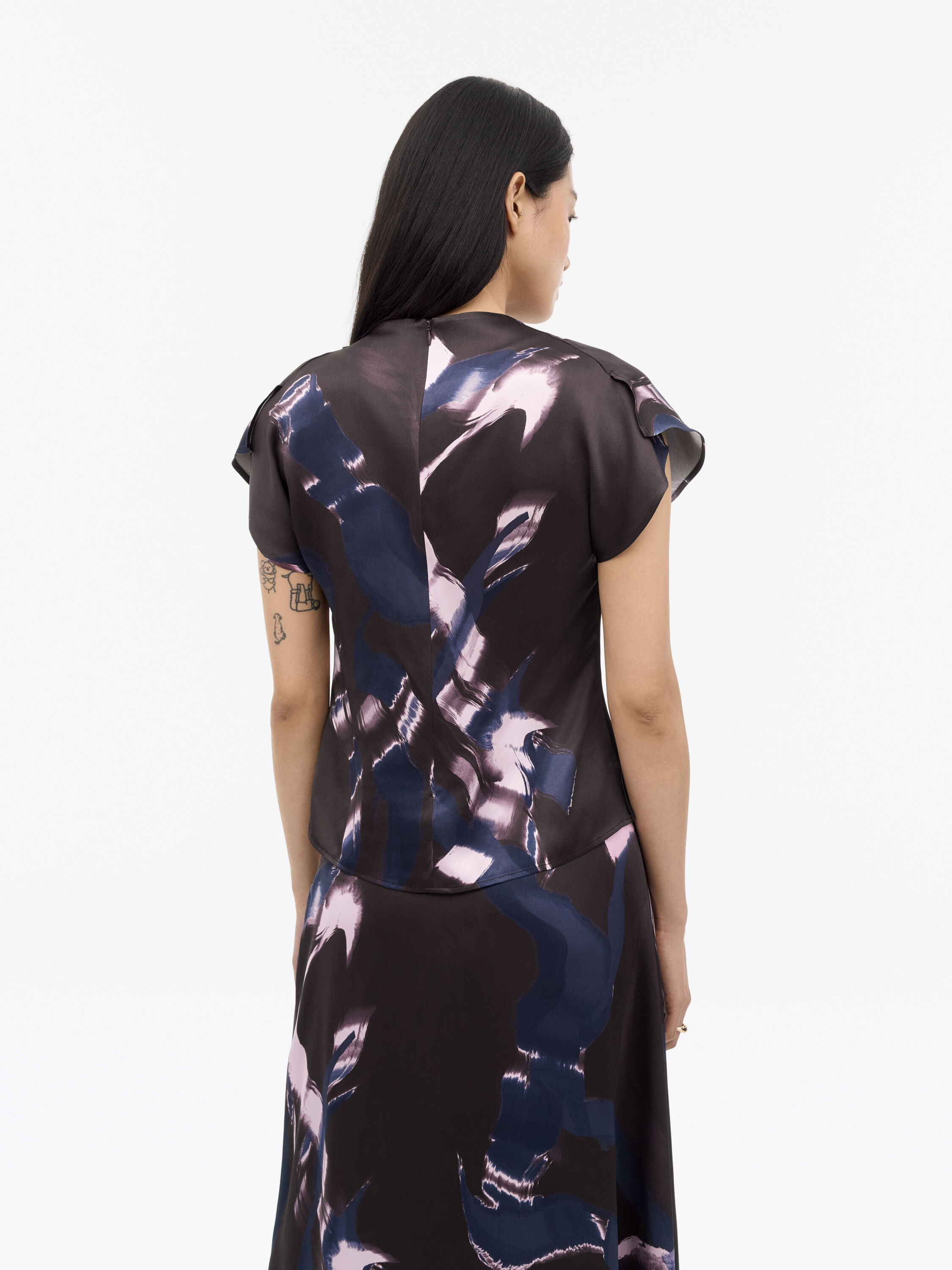 Lei Printed Satin Blouse