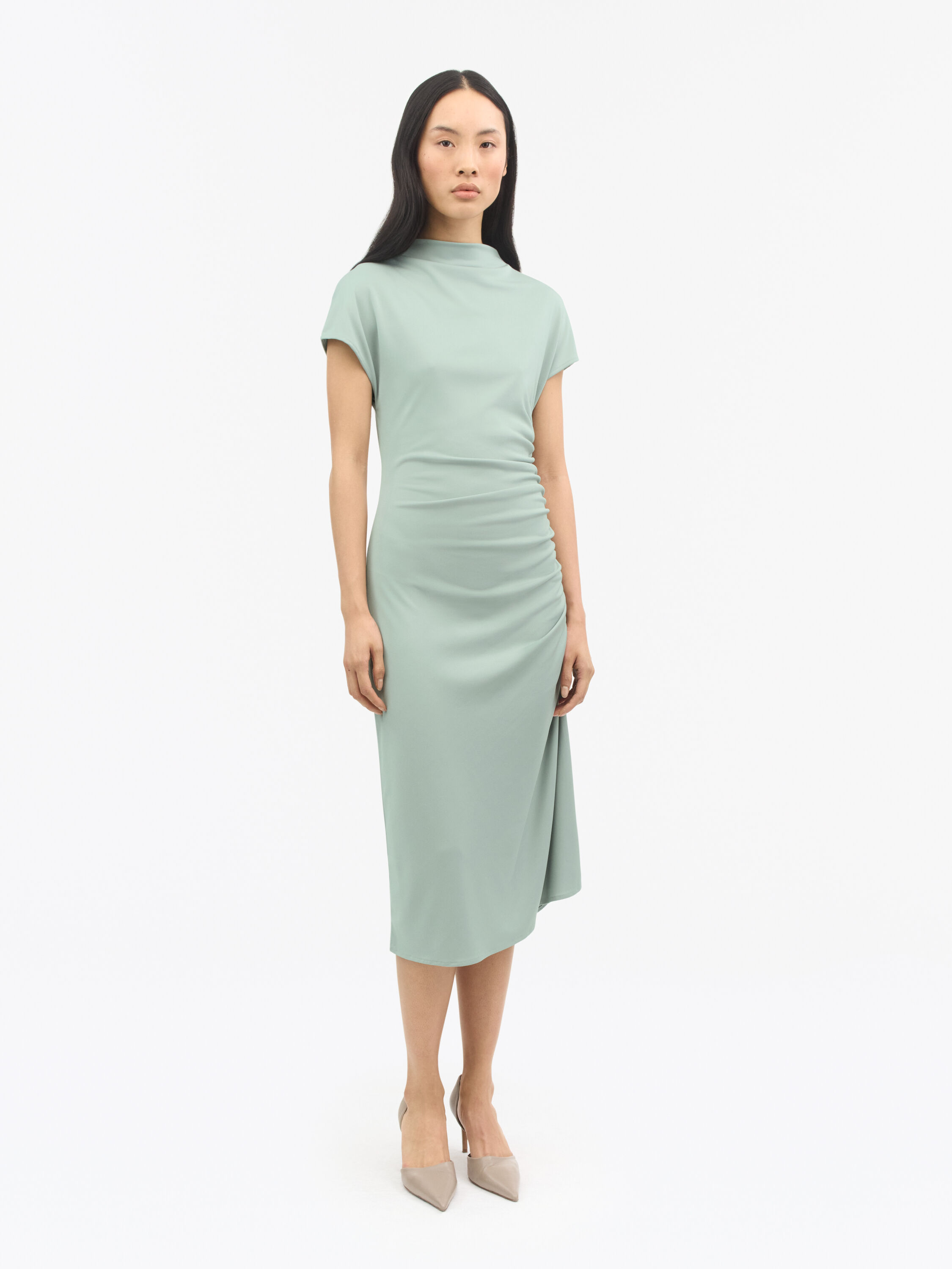Aliz Sleeveless Draped Dress