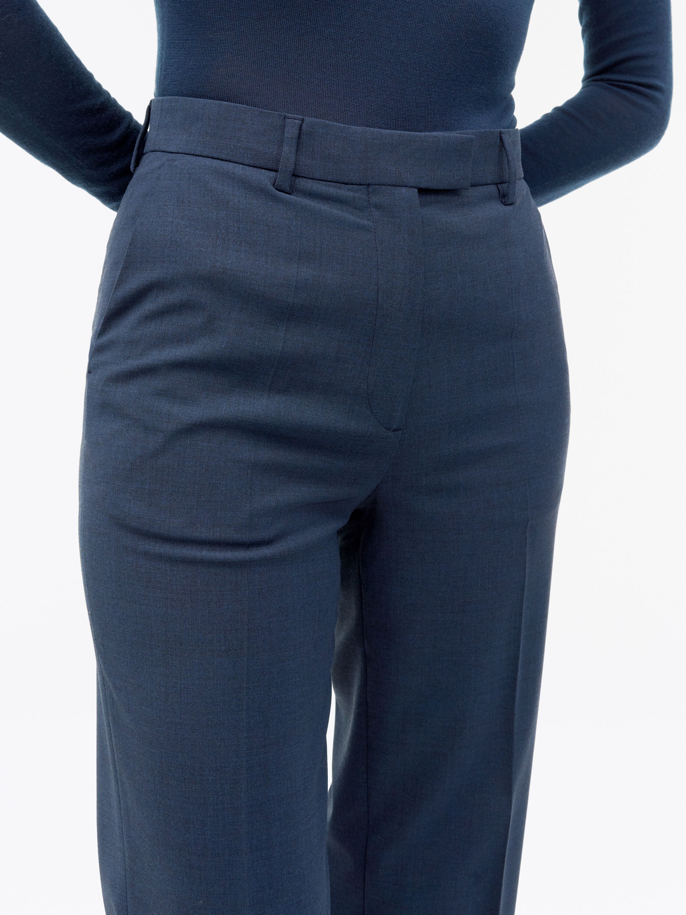 Nove Slim Straight Wool Trousers