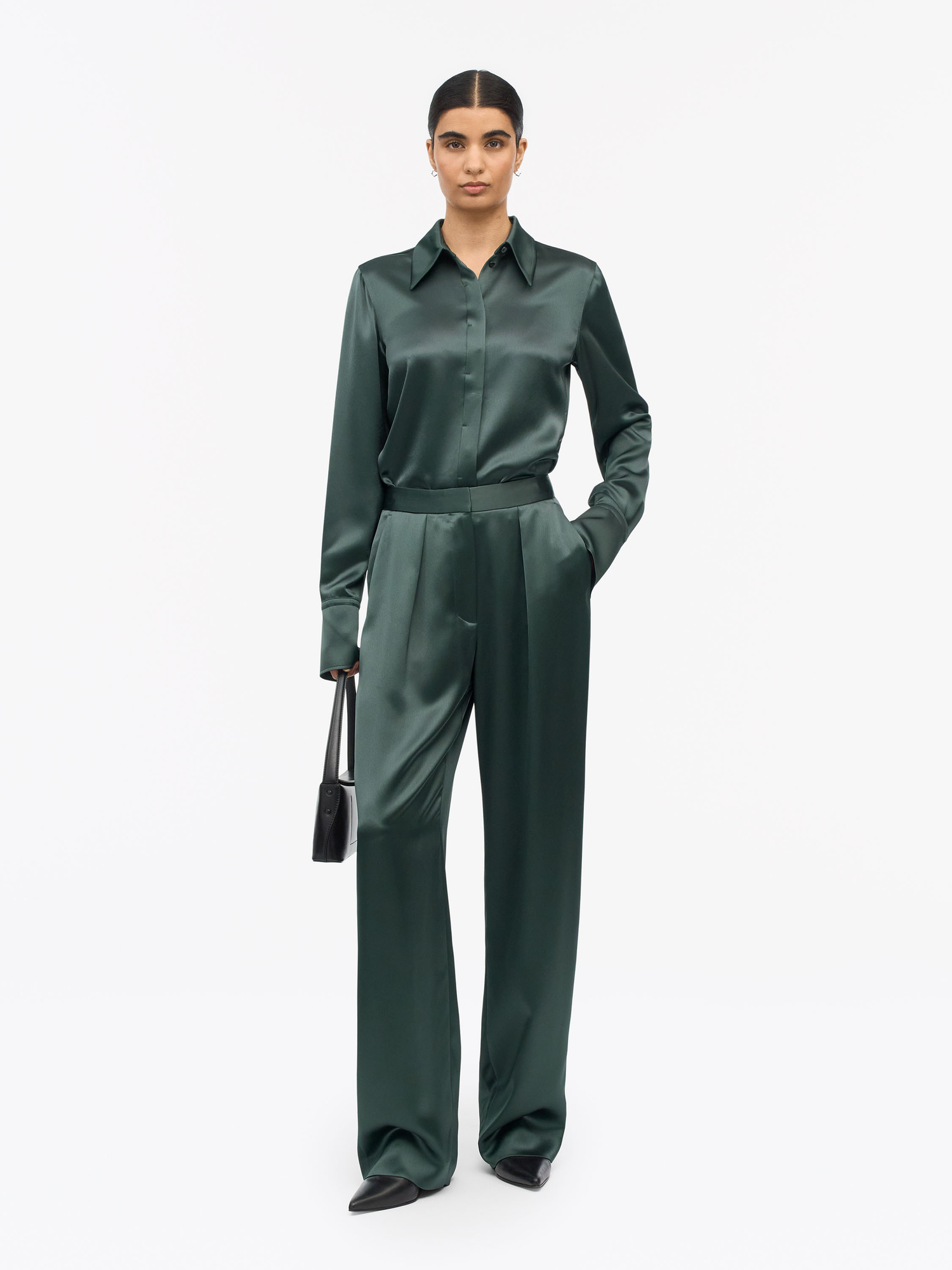Inga Straight-Fit Satin Trousers
