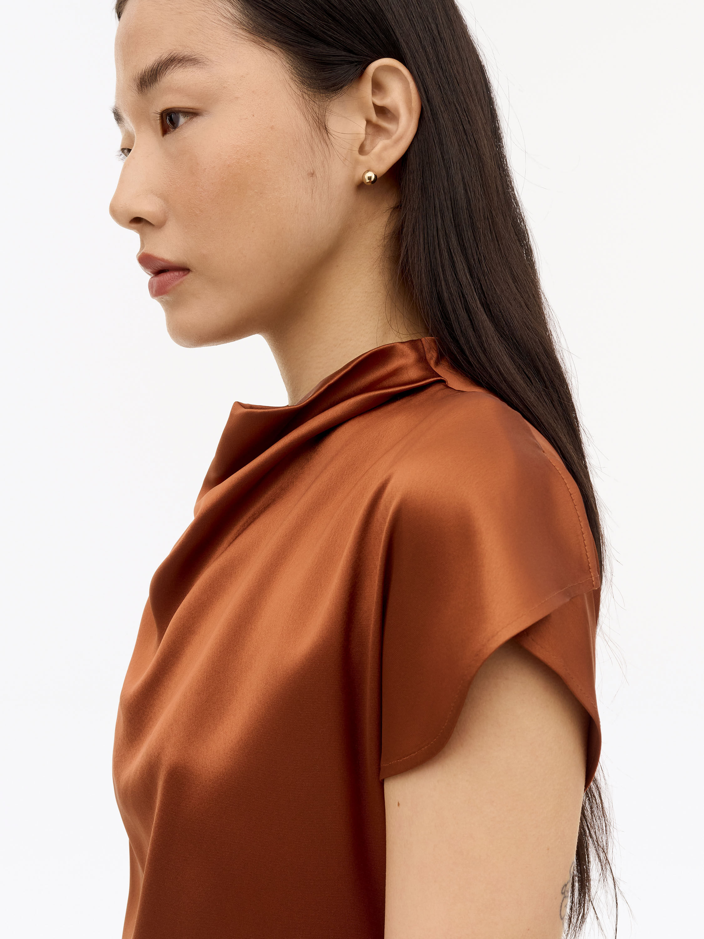 Leilani Drapiertes Satinkleid