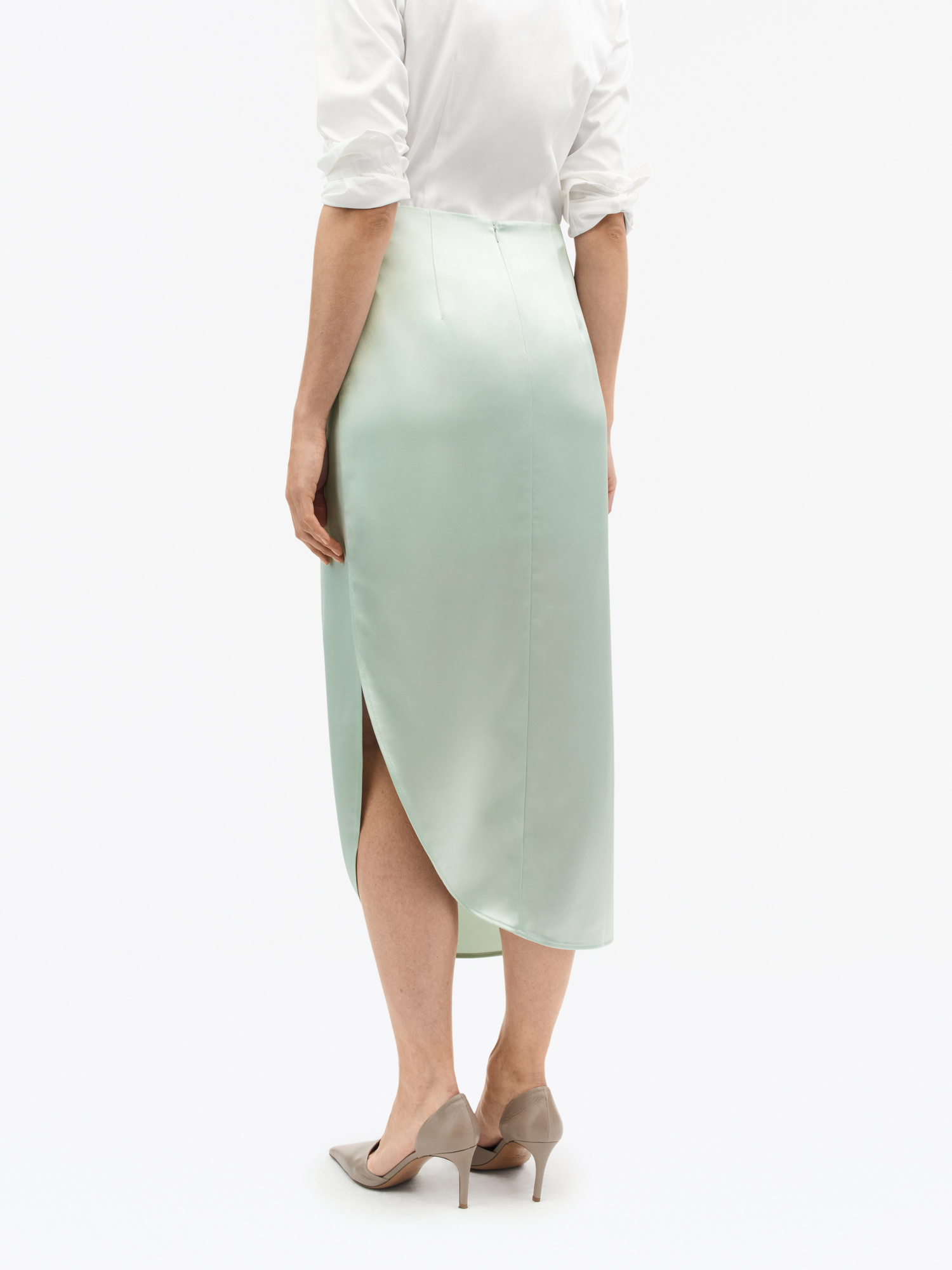 Valenie Drapey Satin Skirt