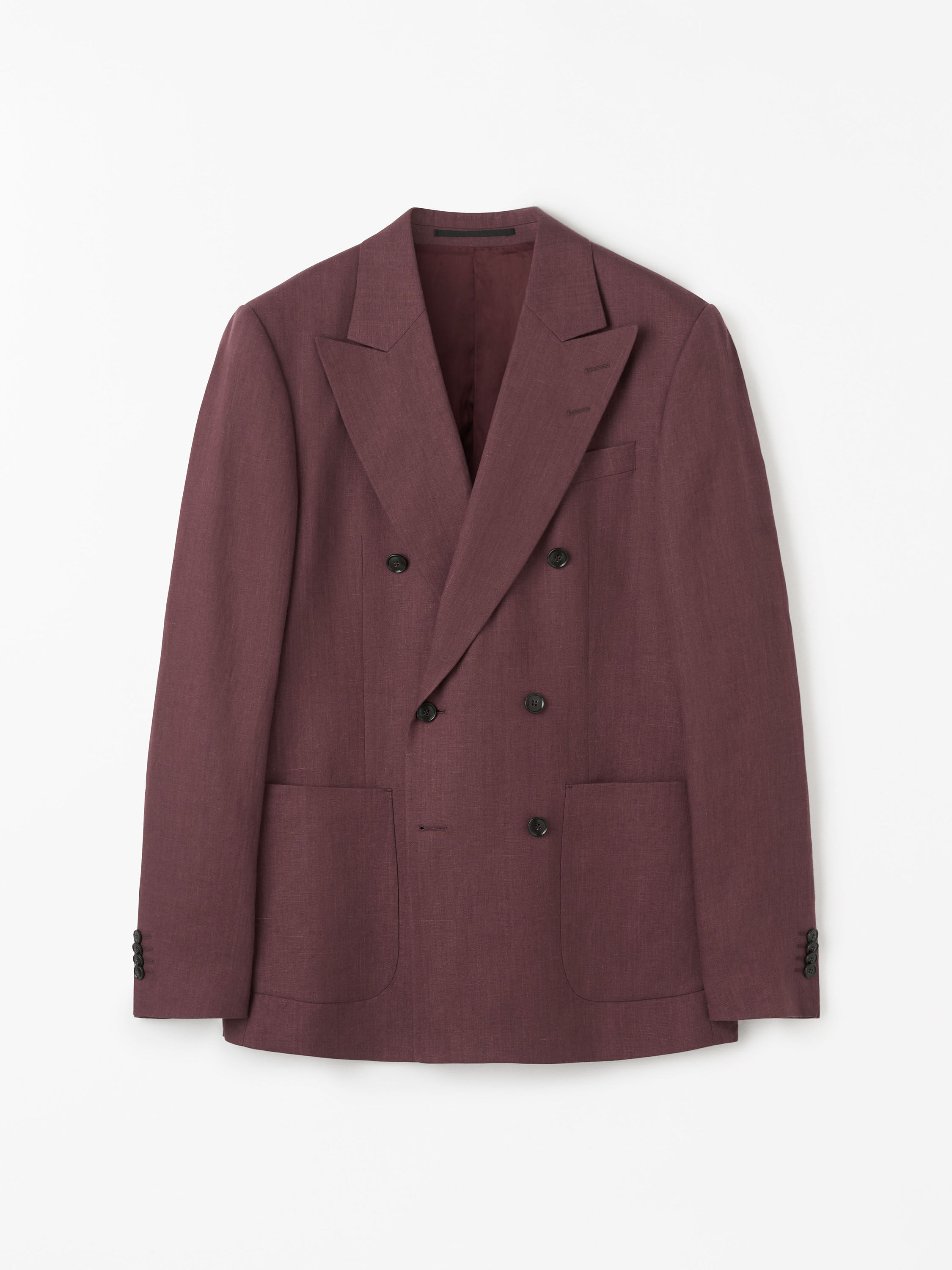 ジャケット・アウター HARD TWIST YARN DOUBLE BREAST COAT DOUBLE-BREASTED WOOL-BLEND JACKET - CHARCOAL | COS
