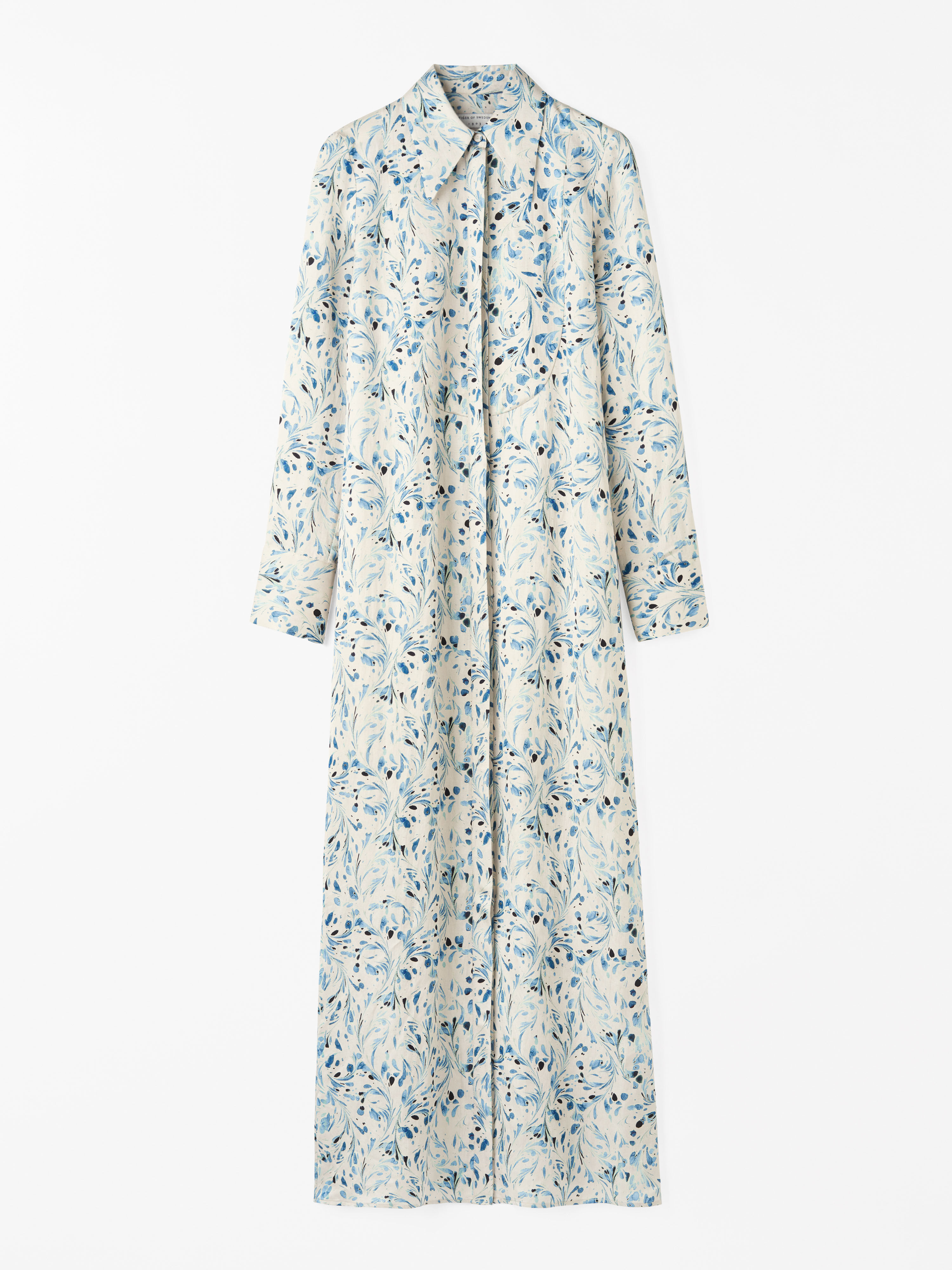 Y's LINEN LAWN DOT PRINT SHIRT DRESS グレー Leoner Floral Printed Linen Blend Shirt Dress | Tiger Of Sweden