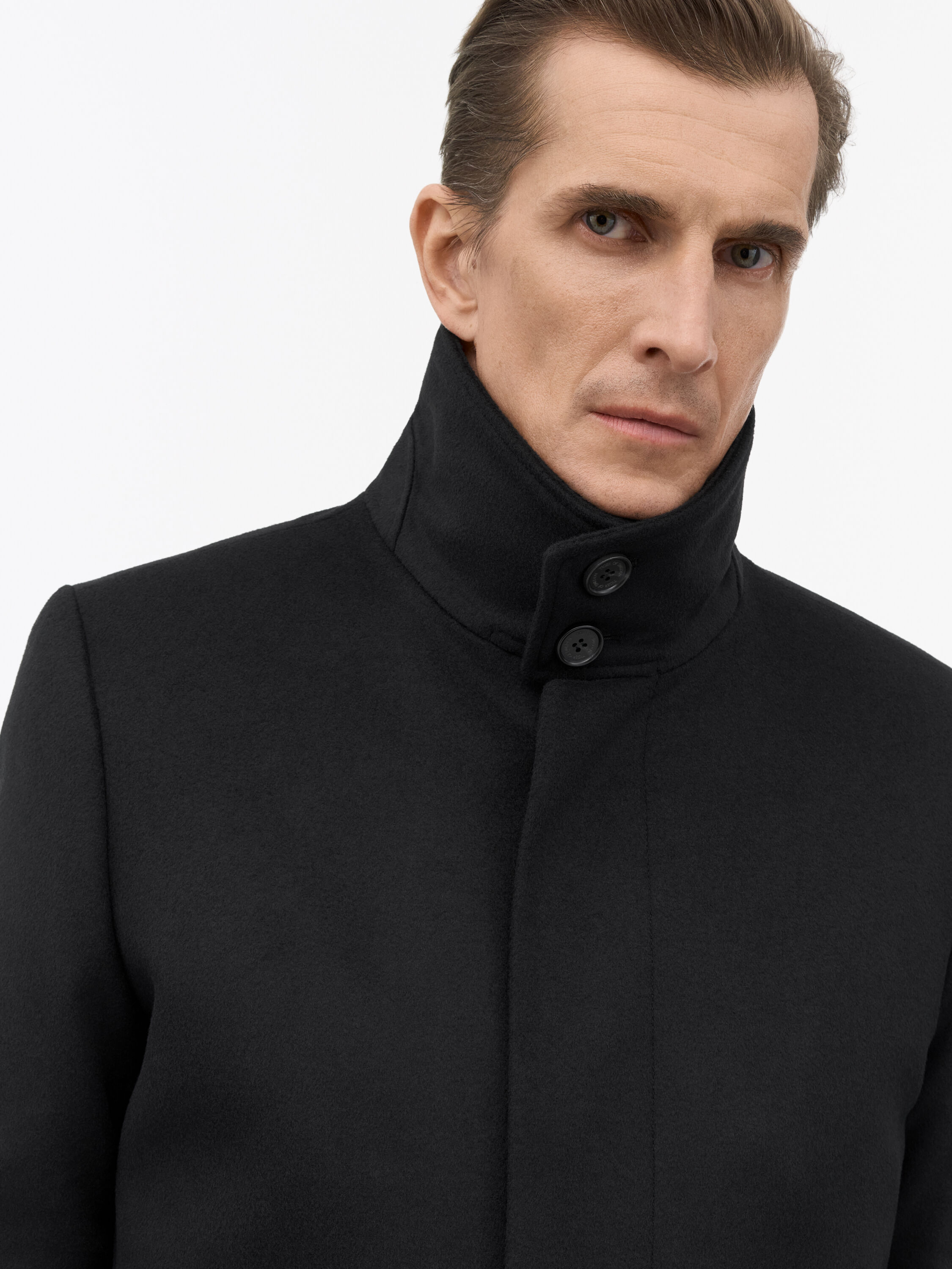 Aleric Funnel-Neck Wool Coat