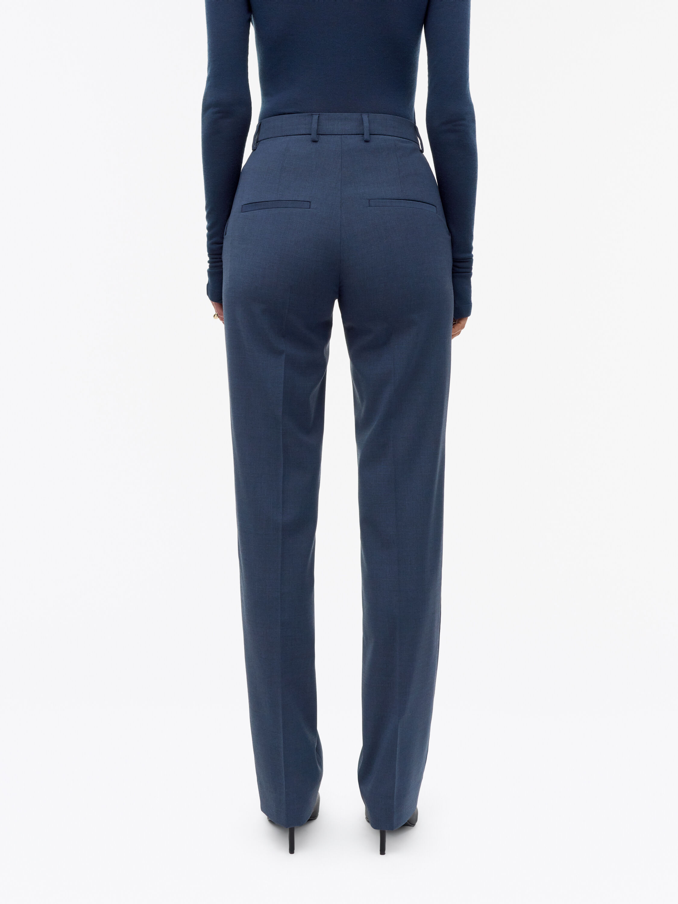 Nove Slim Straight Wool Trousers