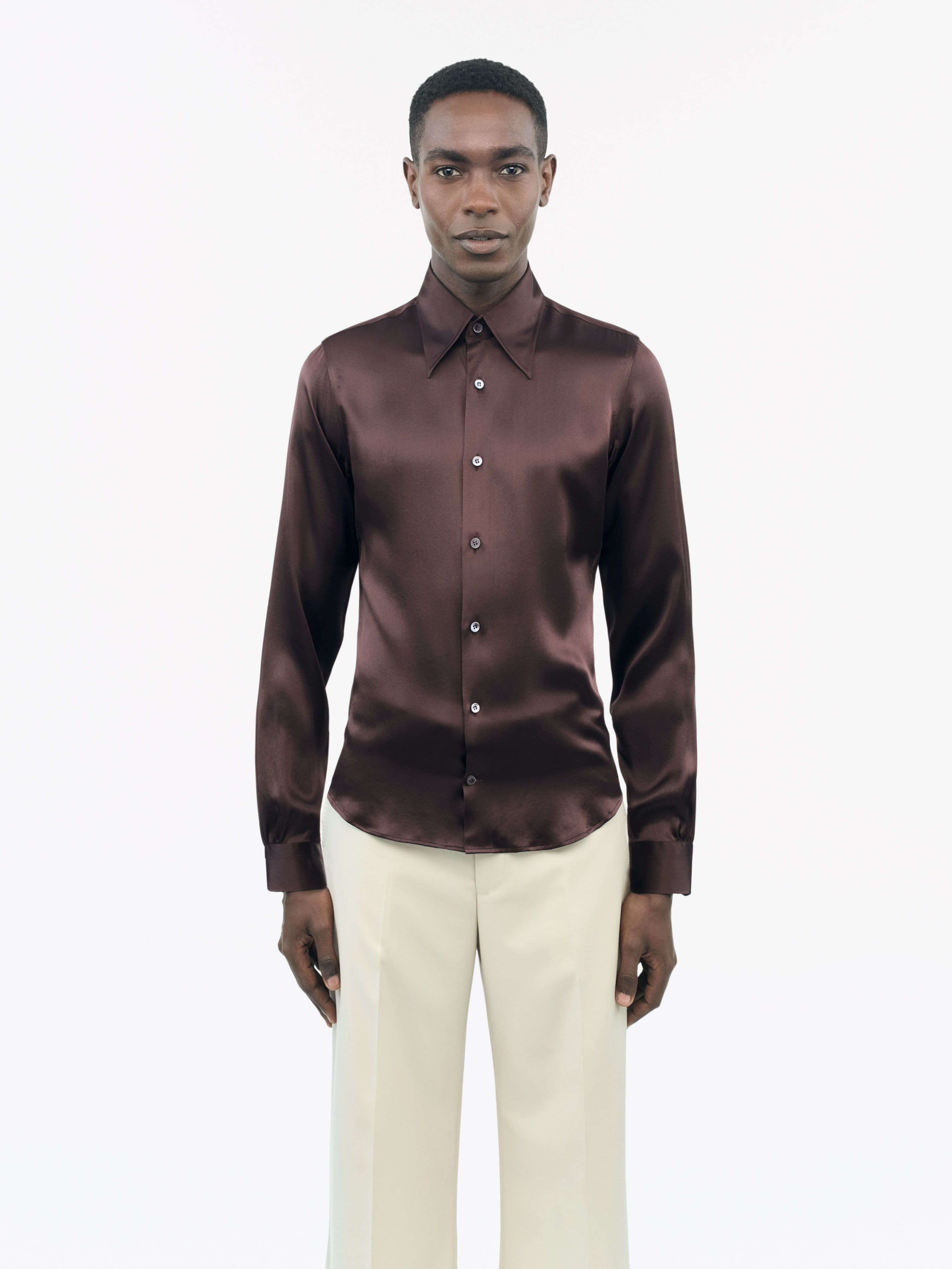 Alain Slim-fit Silk Shirt