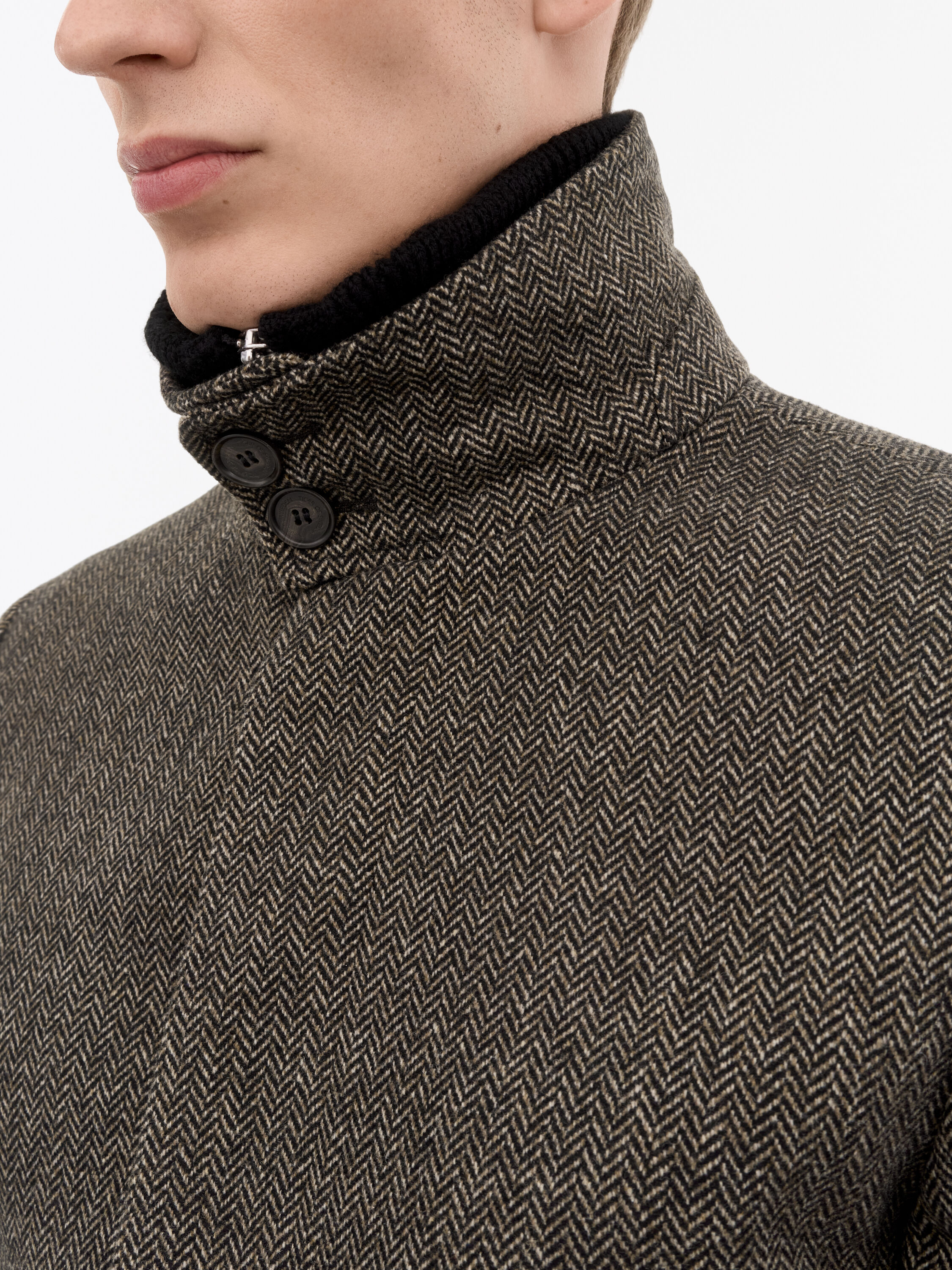Aleric Herringbone Wool Coat