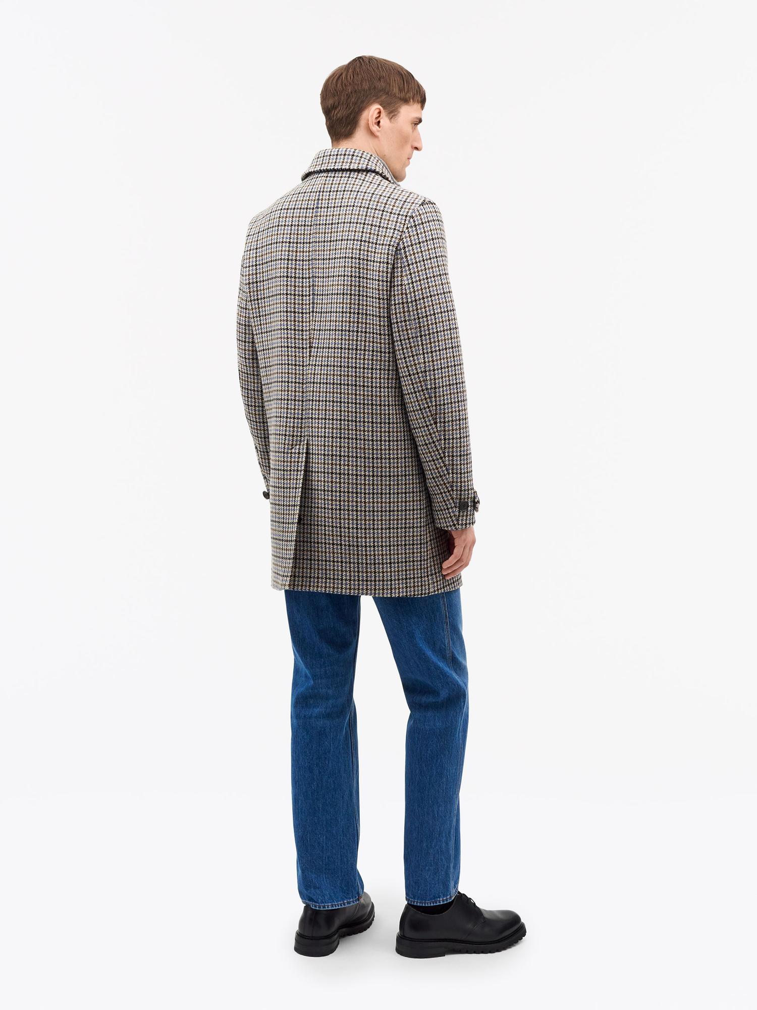 Cane Houndstooth Wool Coat