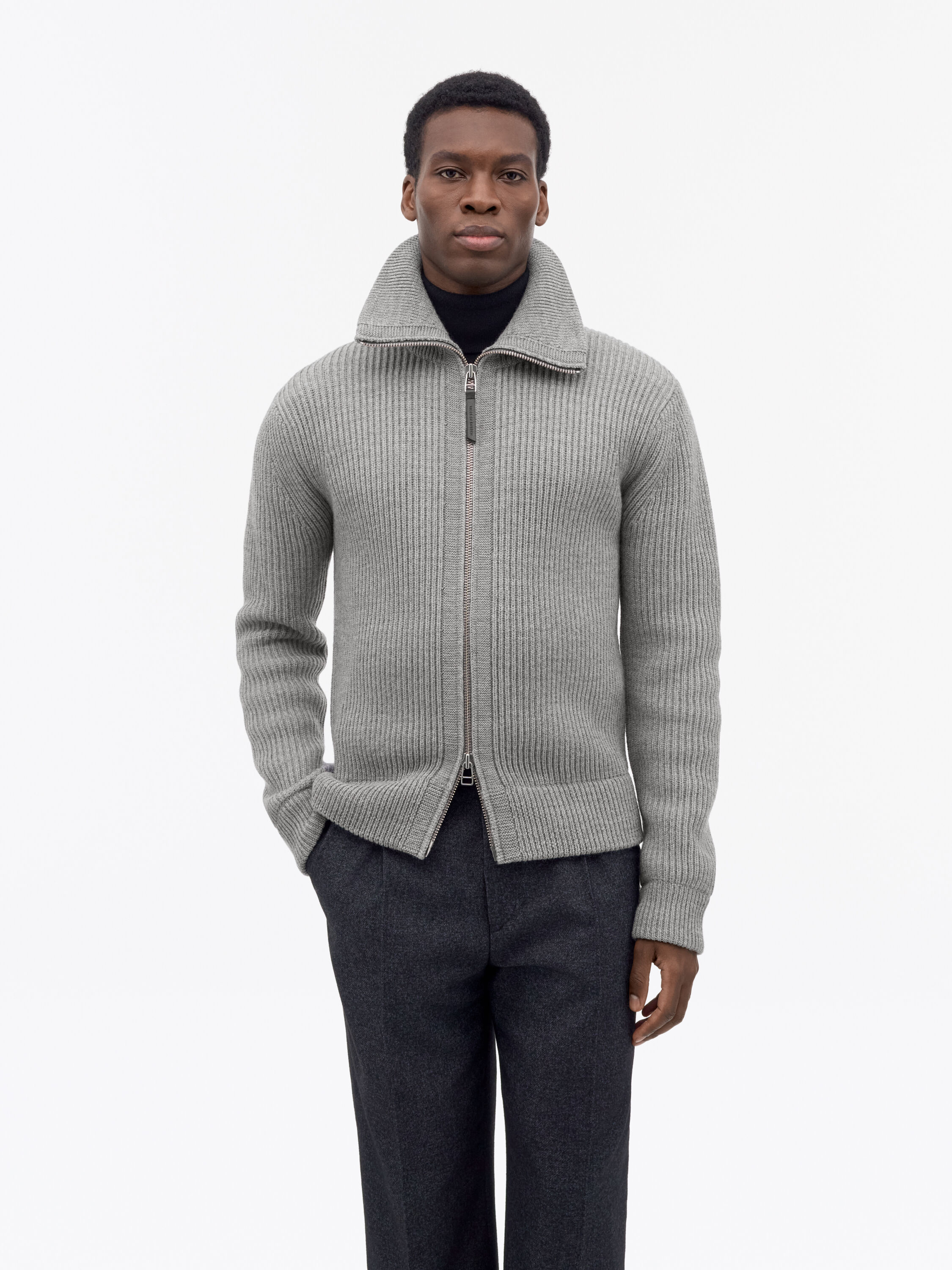 Niall Wollstrickjacke Mit Rei&szlig;verschluss