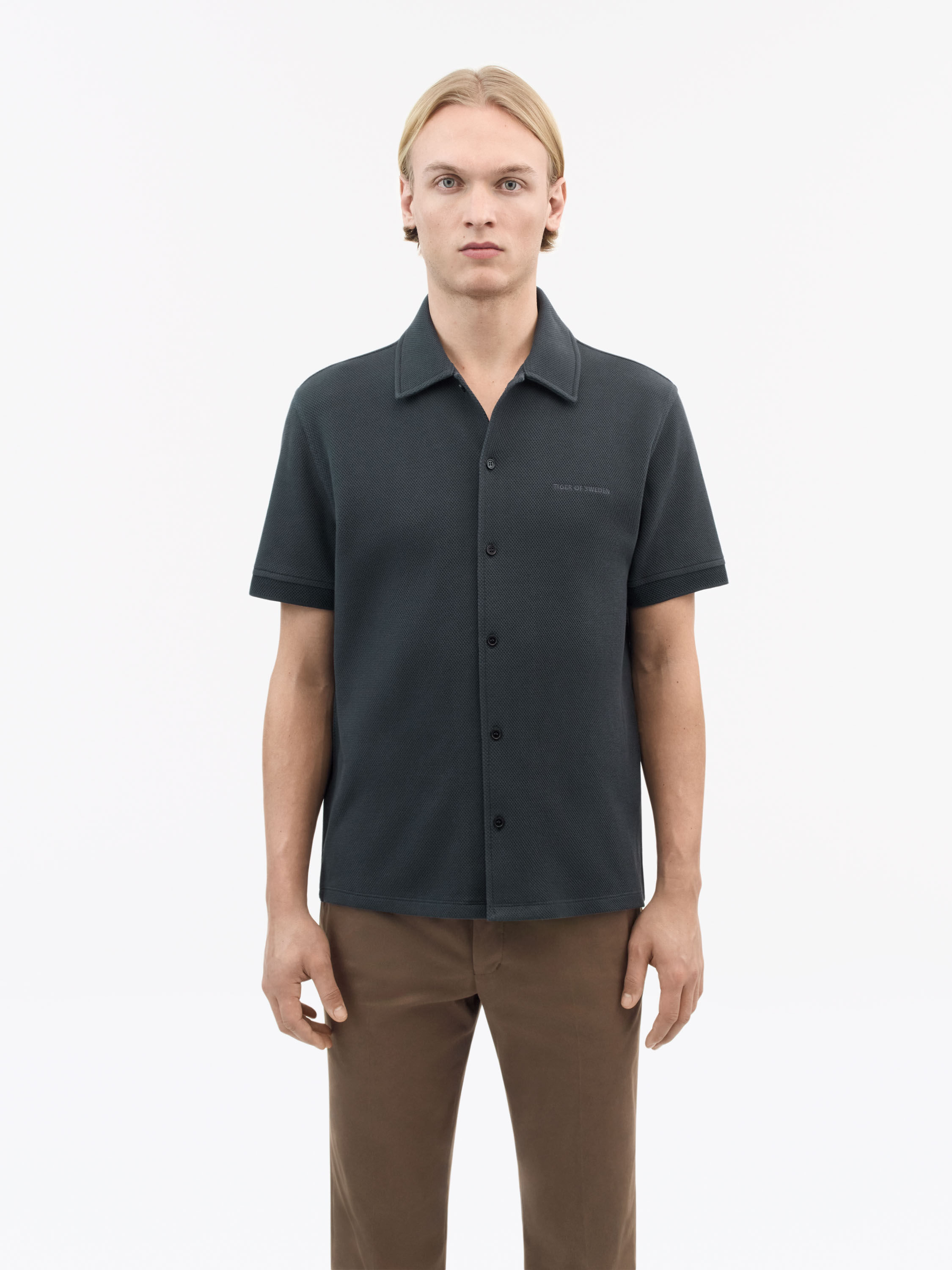 Tシャツ・カットソー Fedeli SS23 ROBERT - Cotton pique shirt (6UEF0123 153) Robert Shirt In Light Brown Superlight Pique' - FEDELI