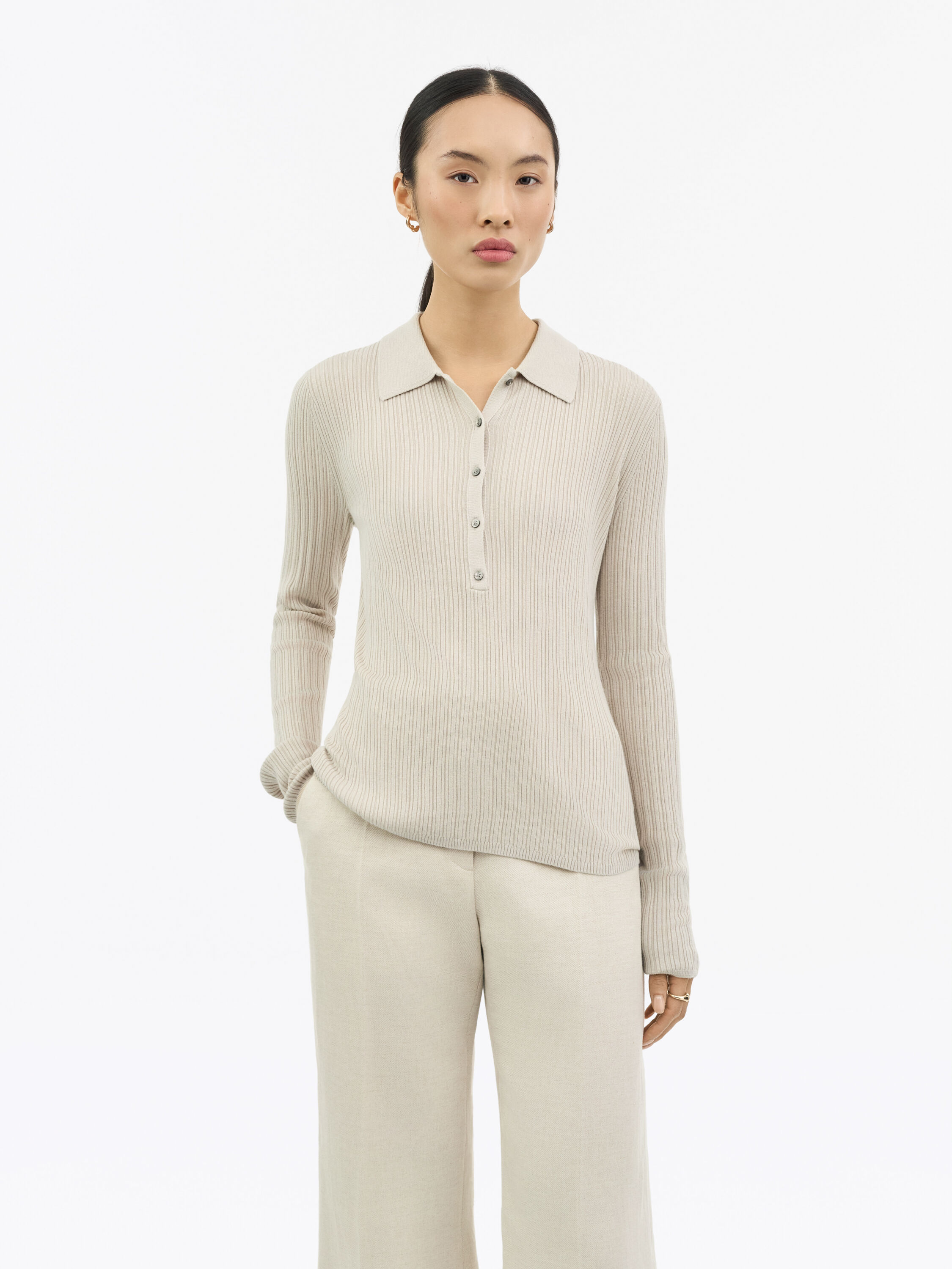 Isla Knitted Ribbed Polo