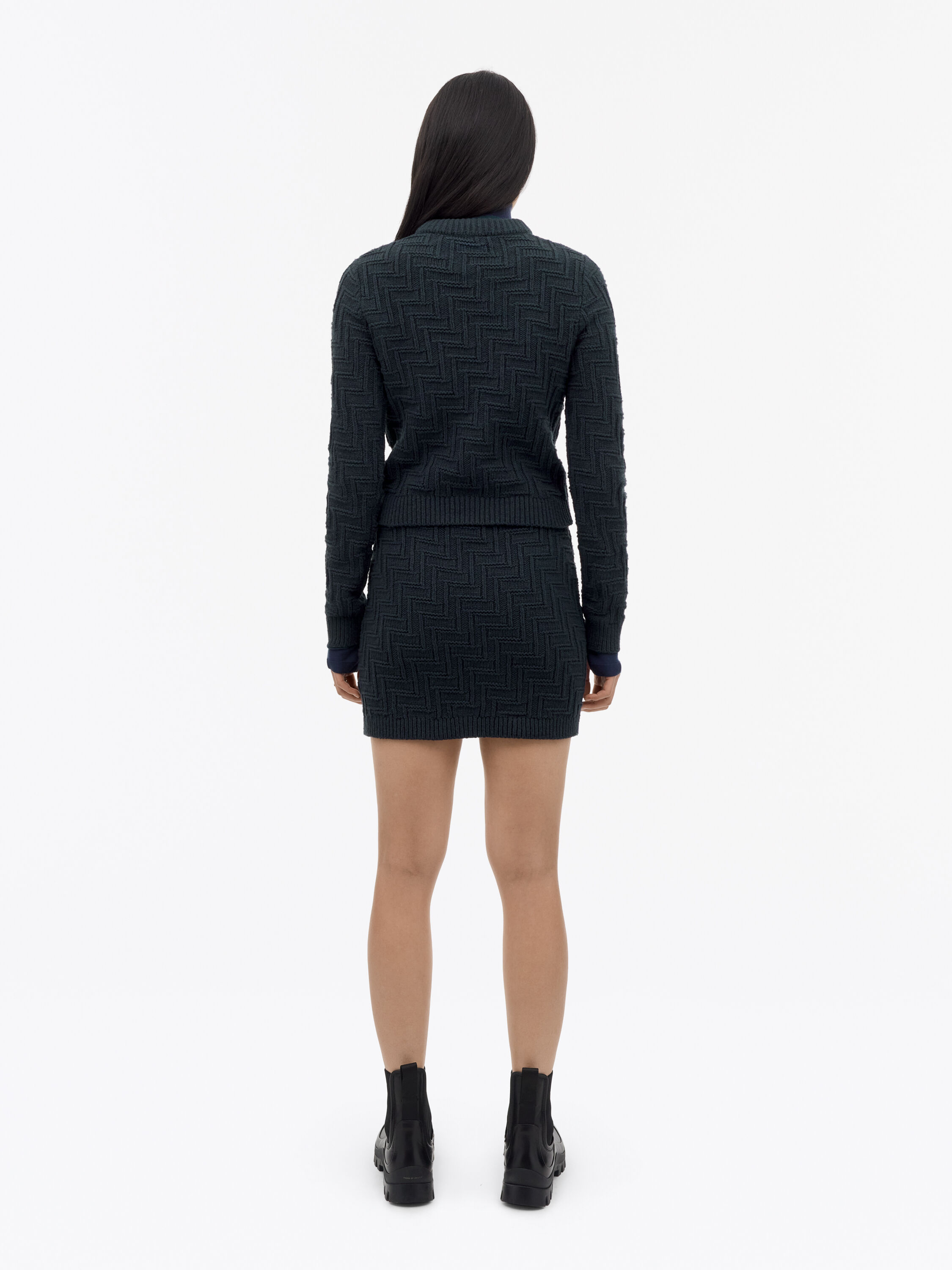 Cherry Knitted Textured Skirt