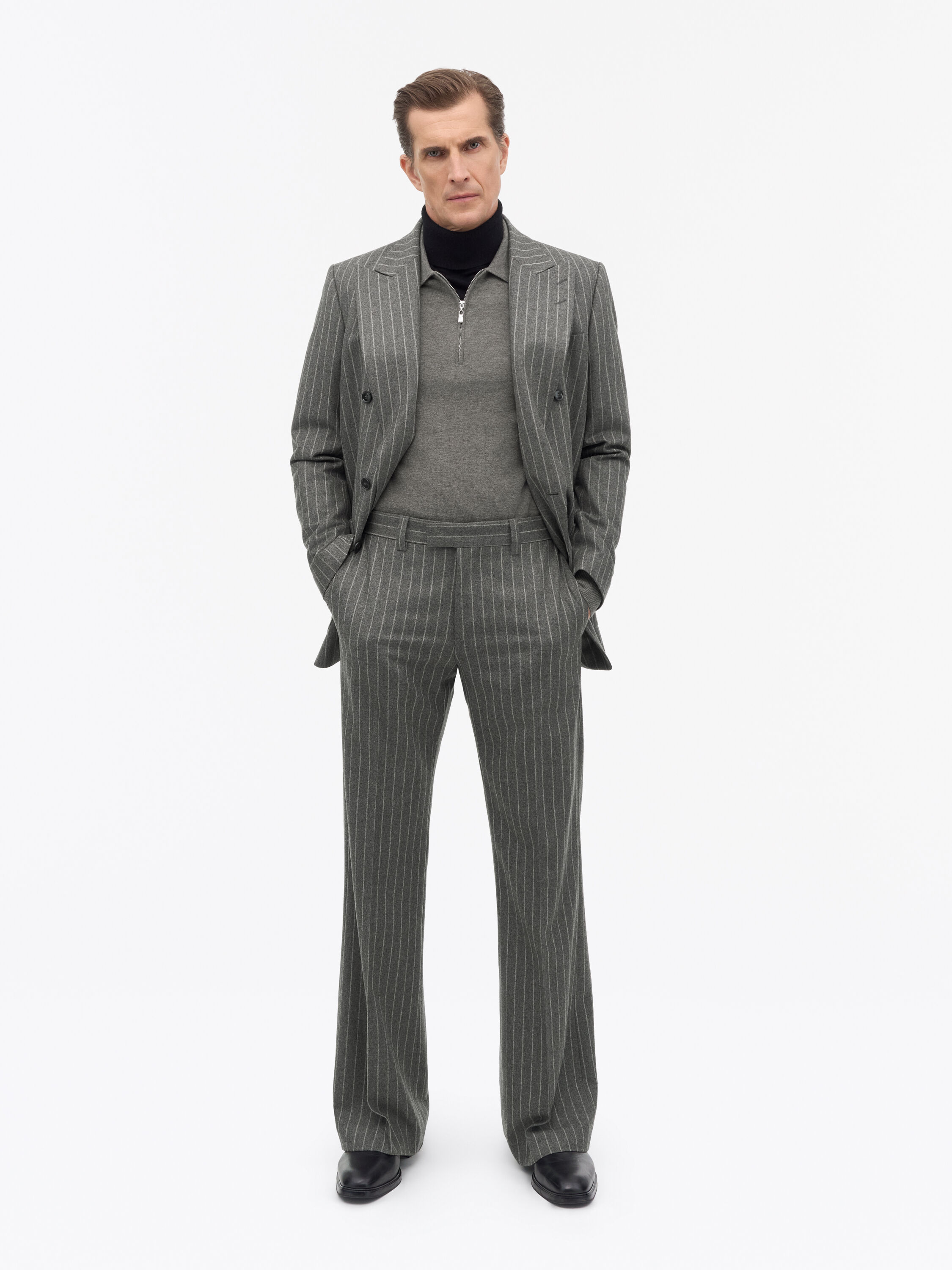 Tyler Pinstripe Wool Trousers