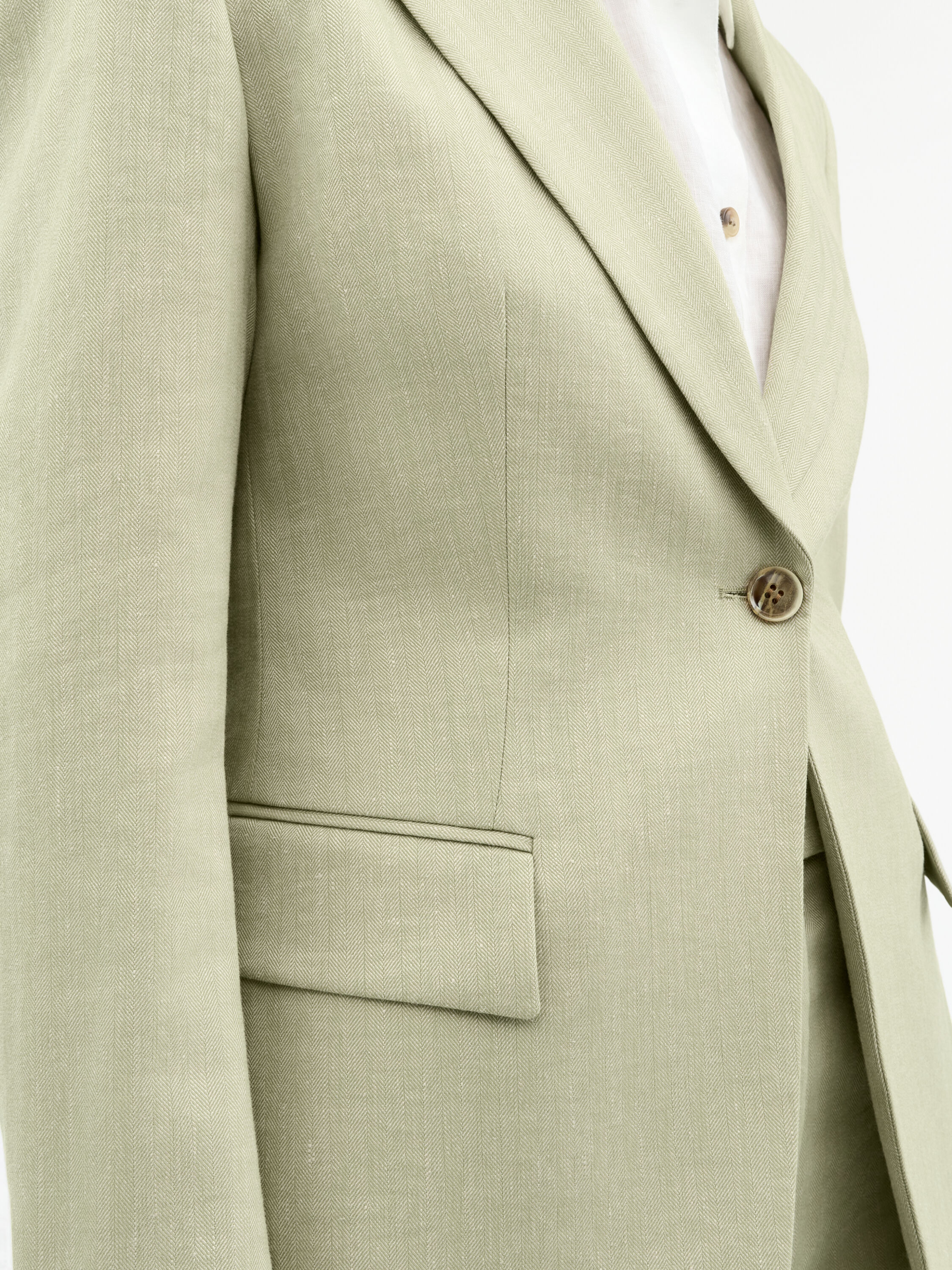 Narina Green Linen-Wool Suit