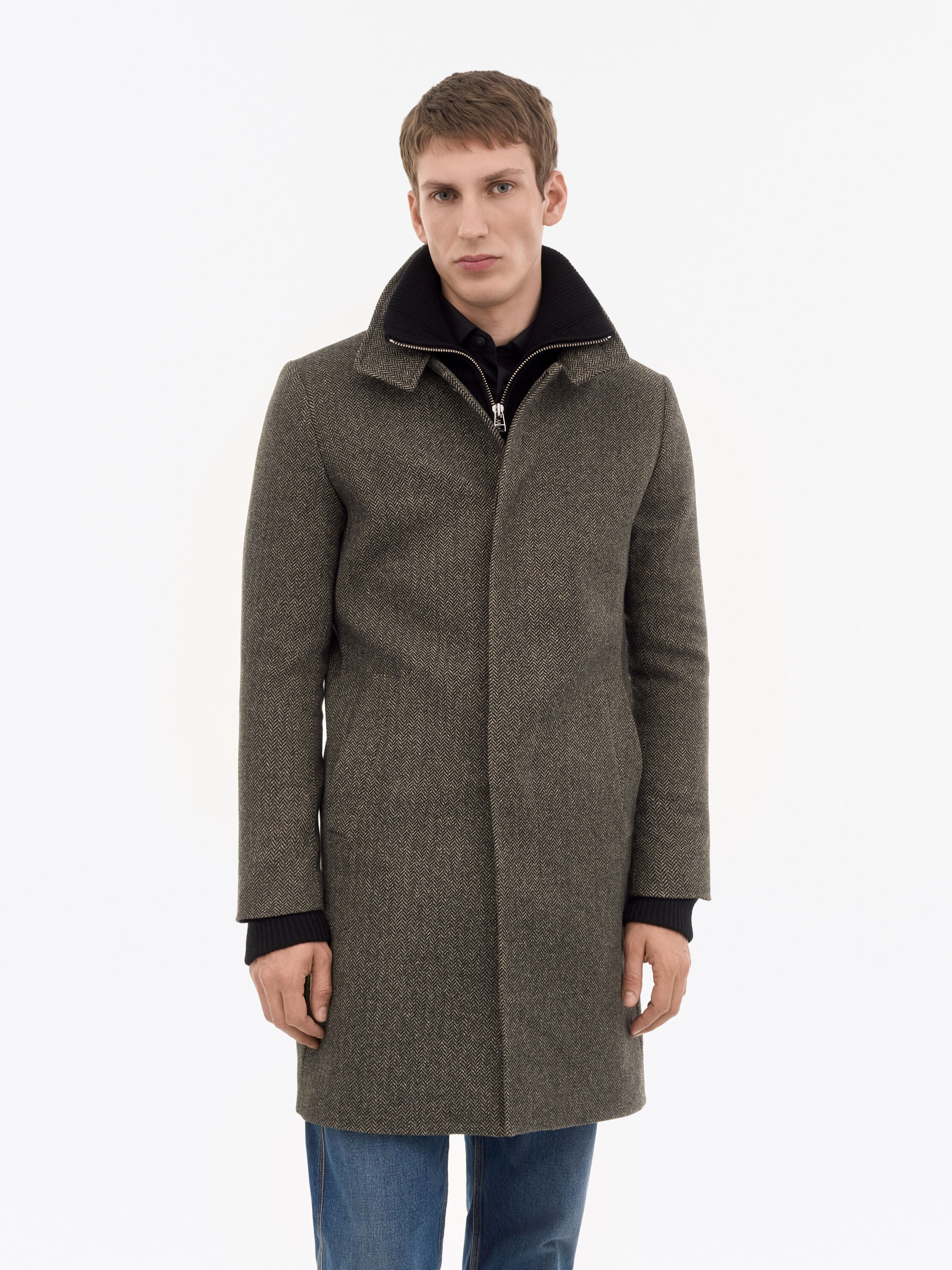 Aleric Herringbone Wool Coat