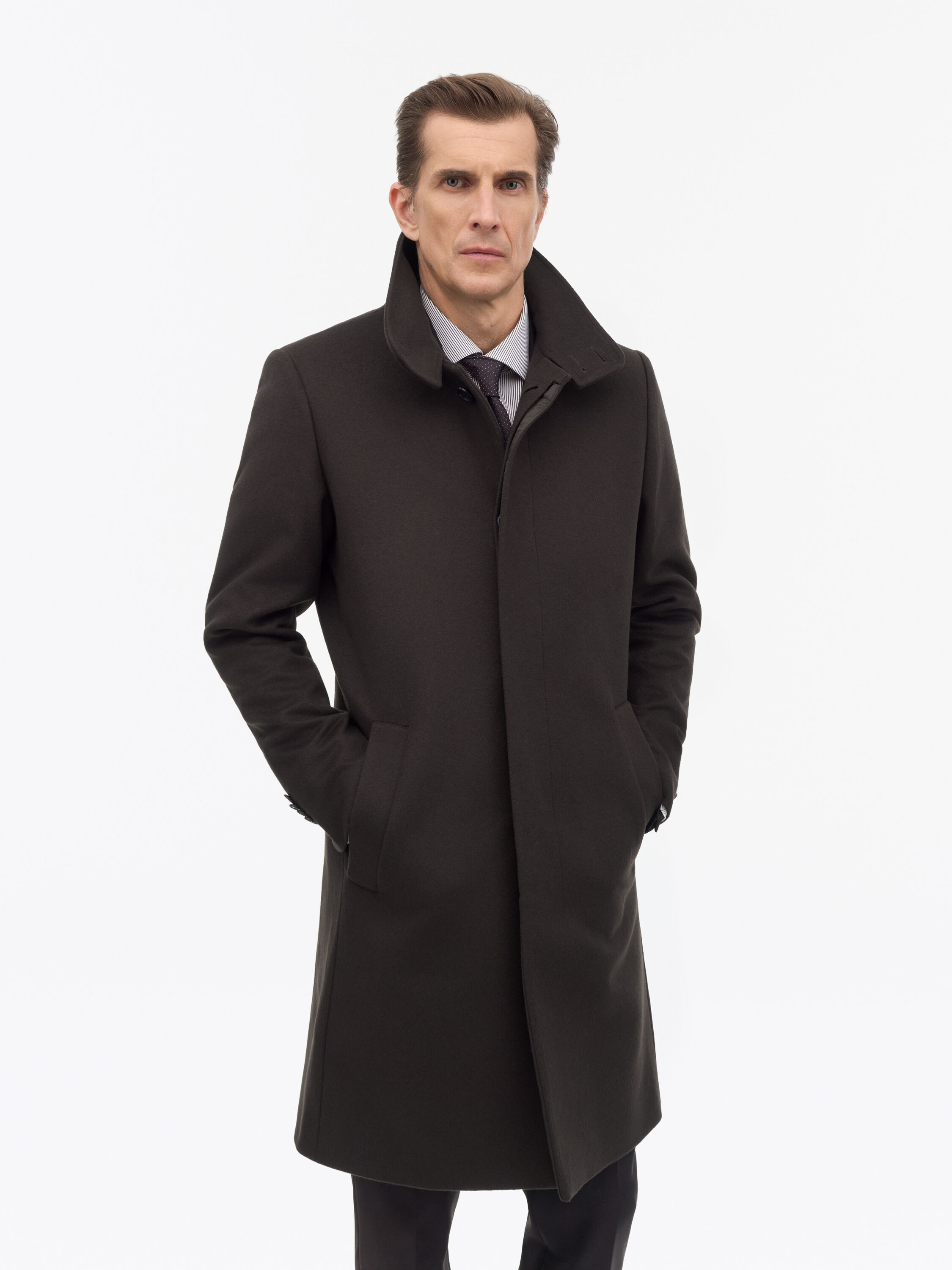 Aleric Funnelneck Wool Coat