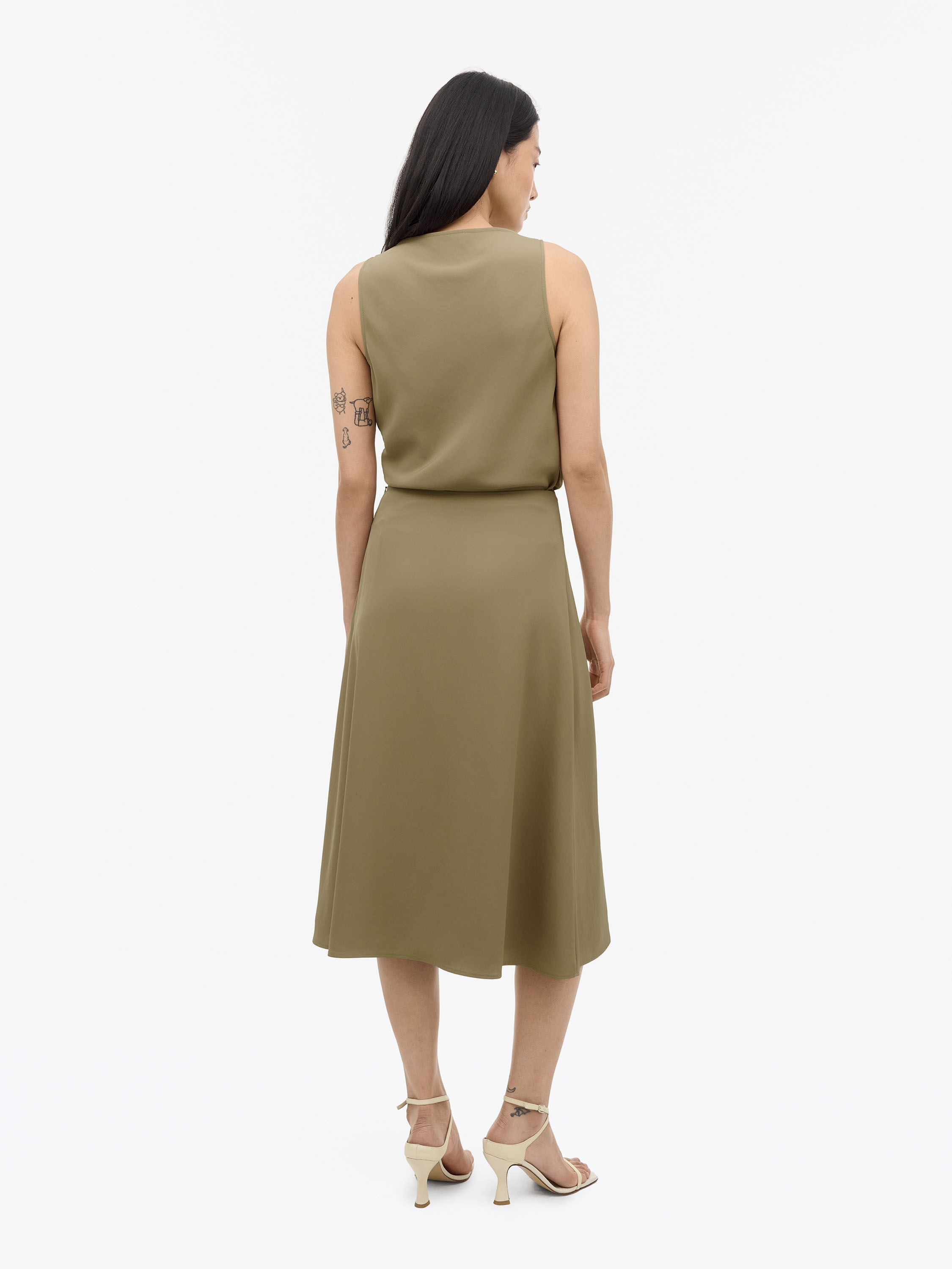 Amy Flared Satin Skirt