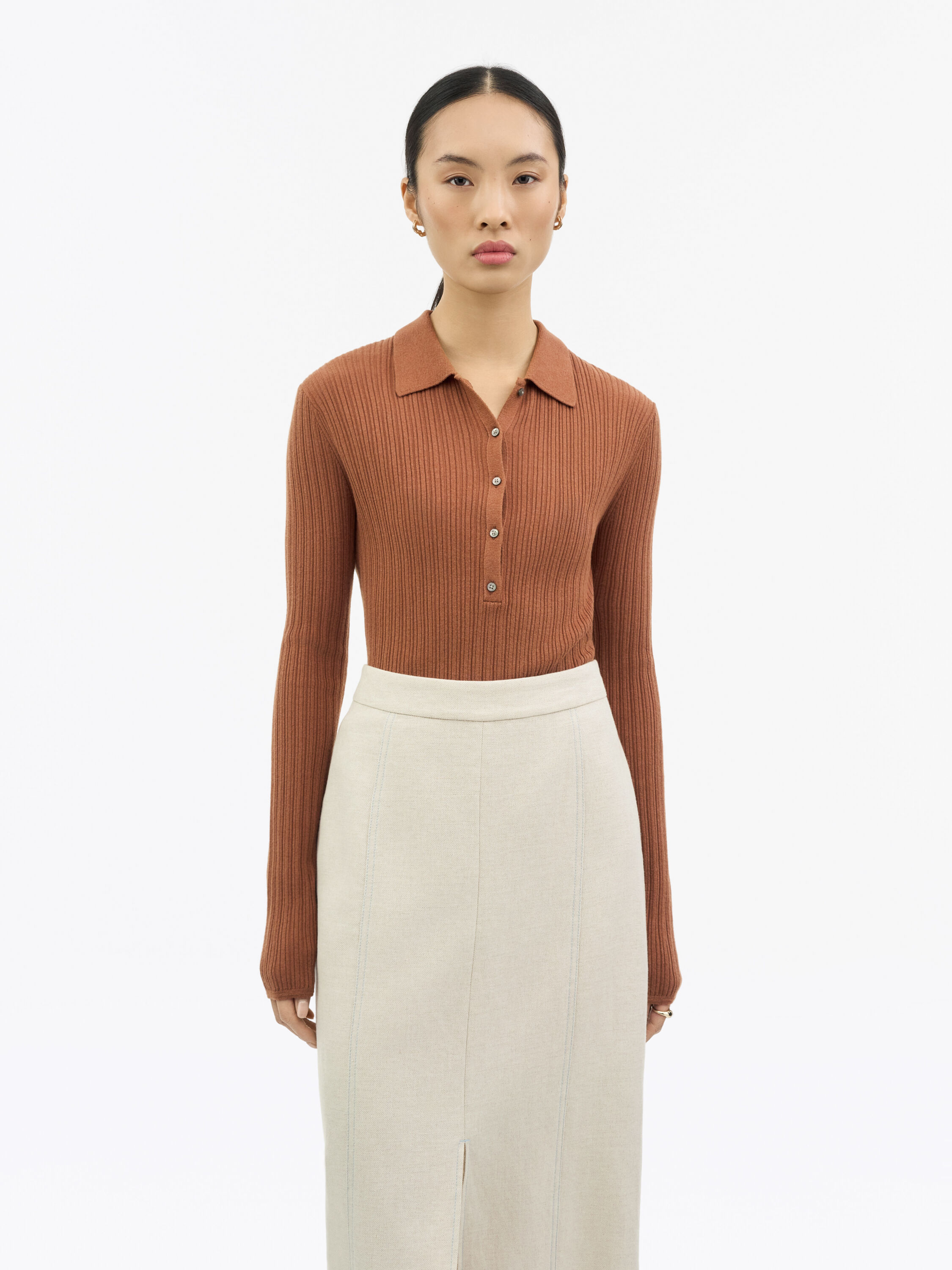 Isla Knitted Ribbed Polo