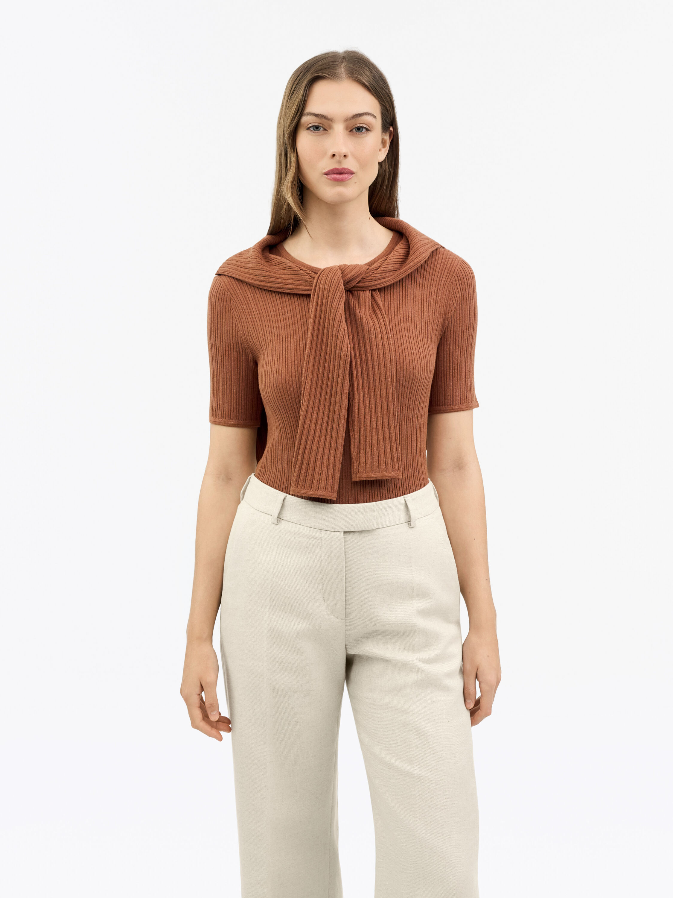 Mae Knitted Ribbed T-shirt