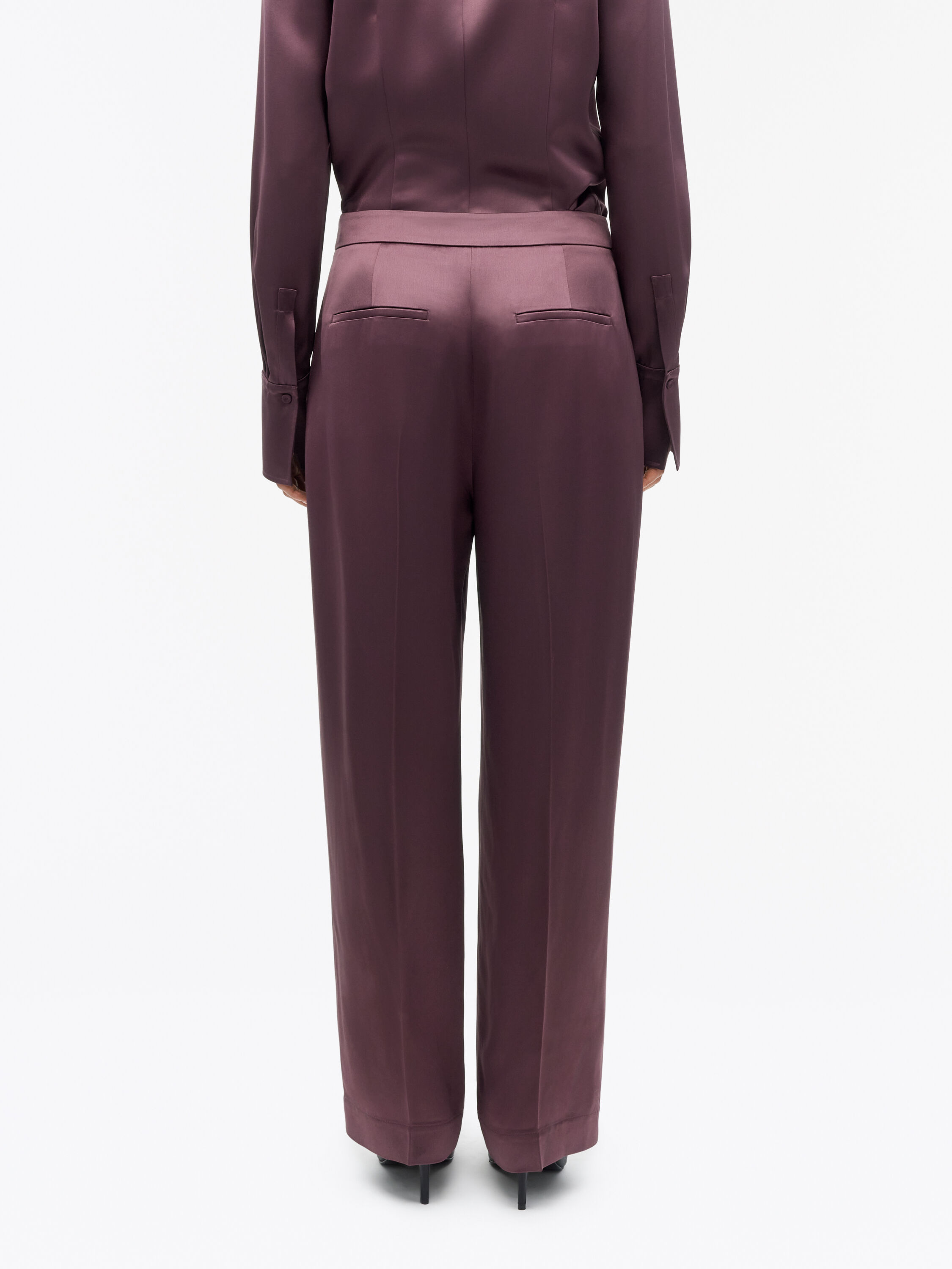 Inga Straight-Fit Satin Trousers