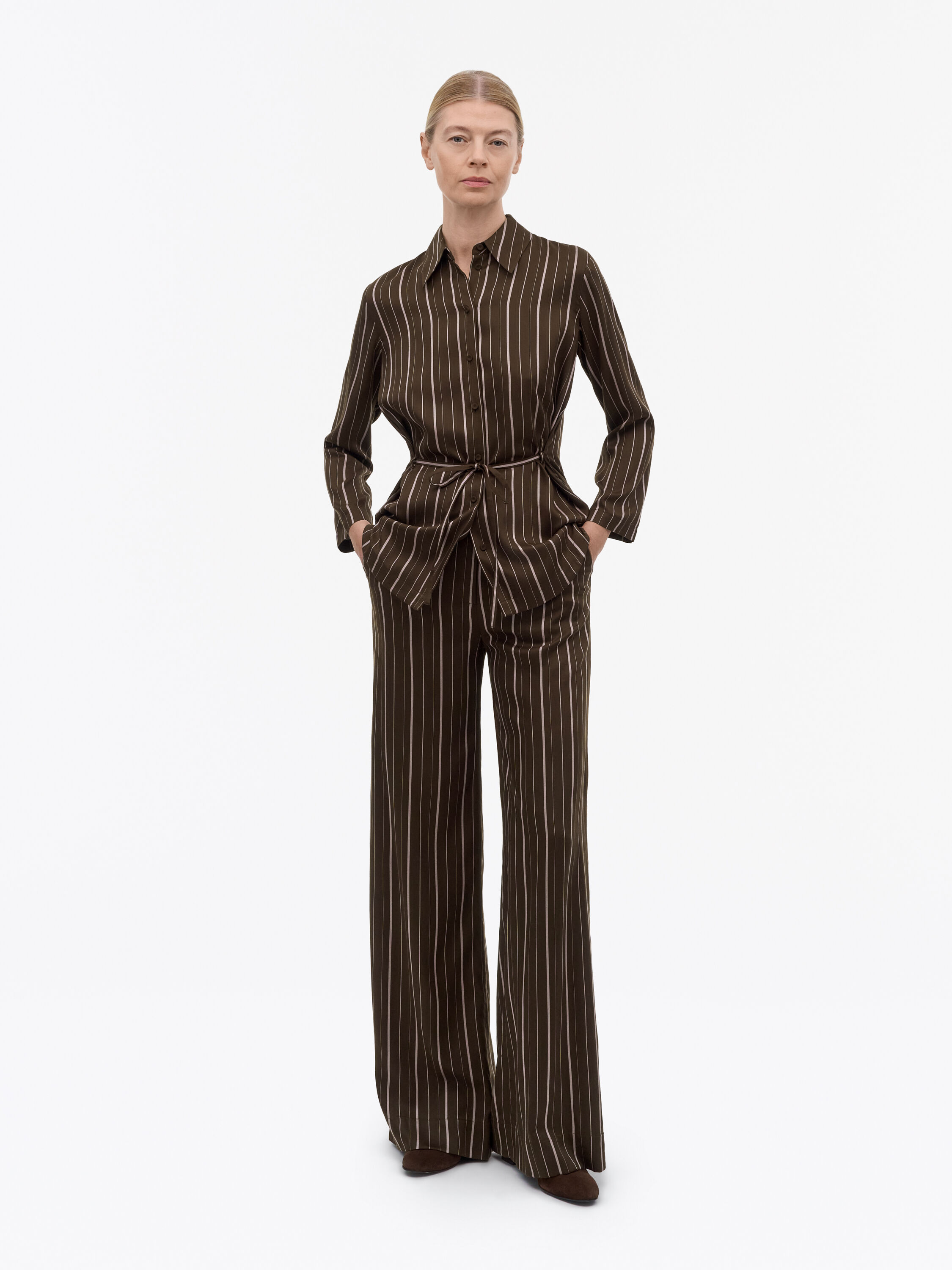 Ellis Lyocell Stripe Trousers