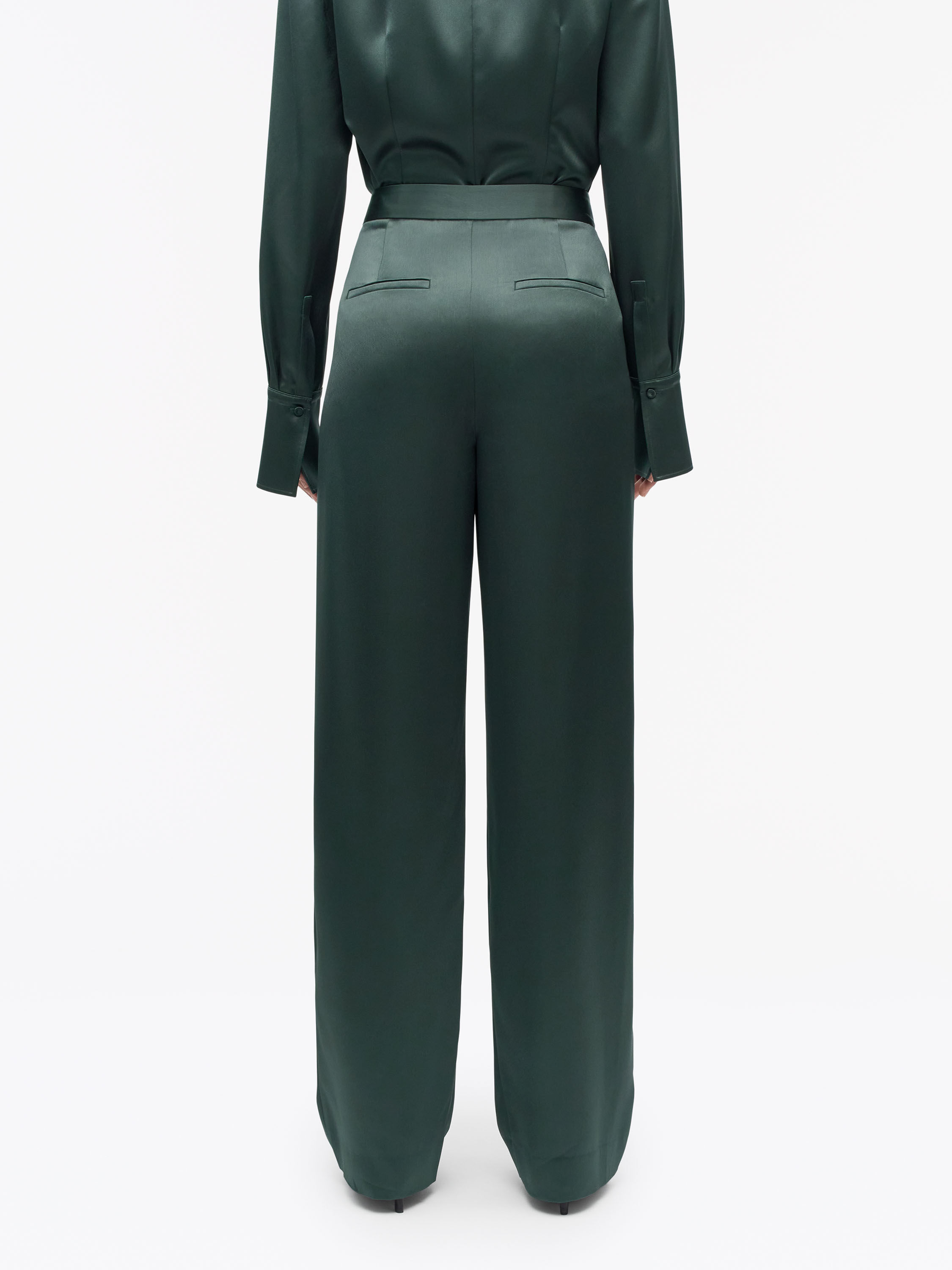 Inga Straight-Fit Satin Trousers