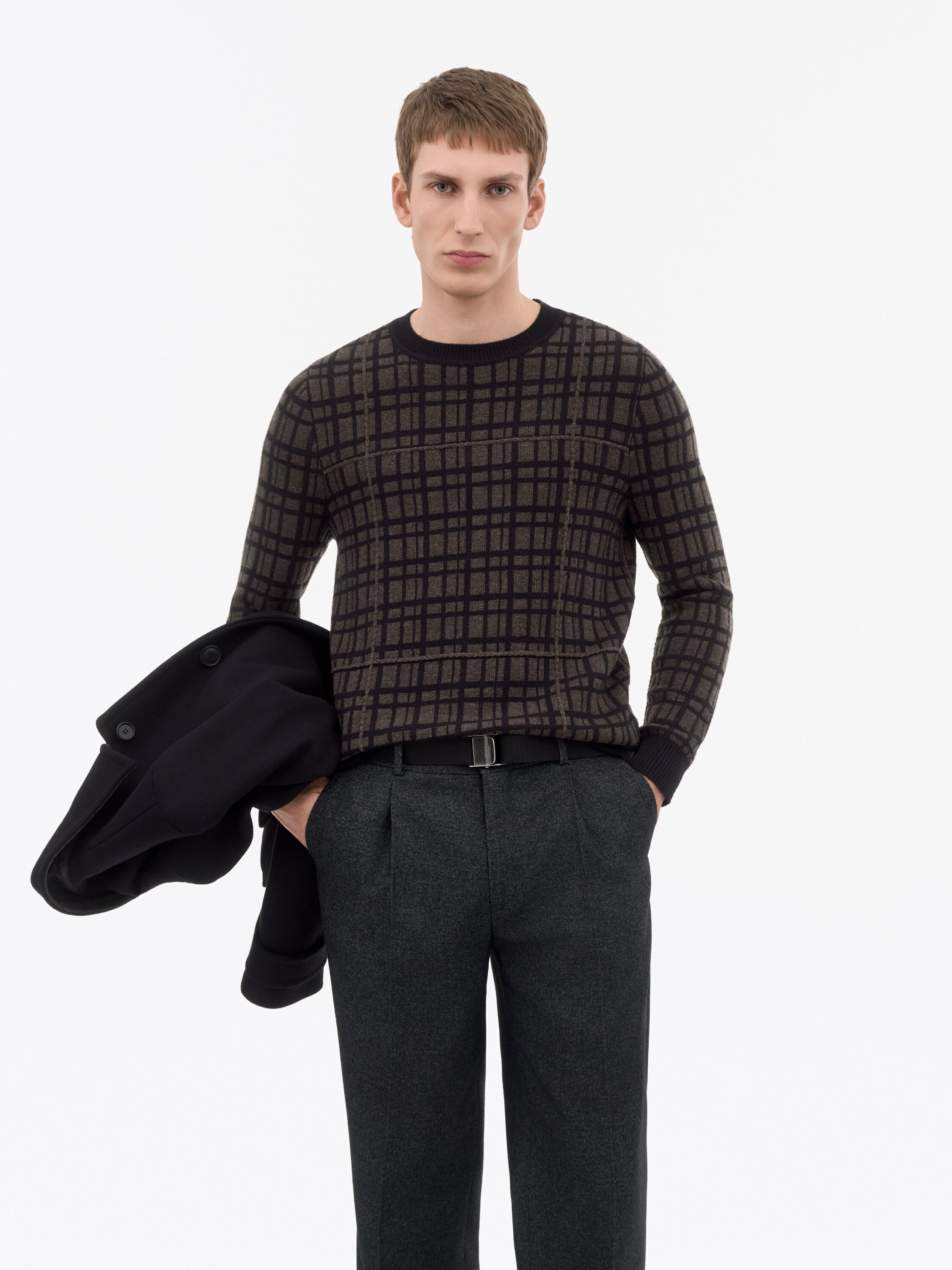 Nyle Check Pattern Sweater