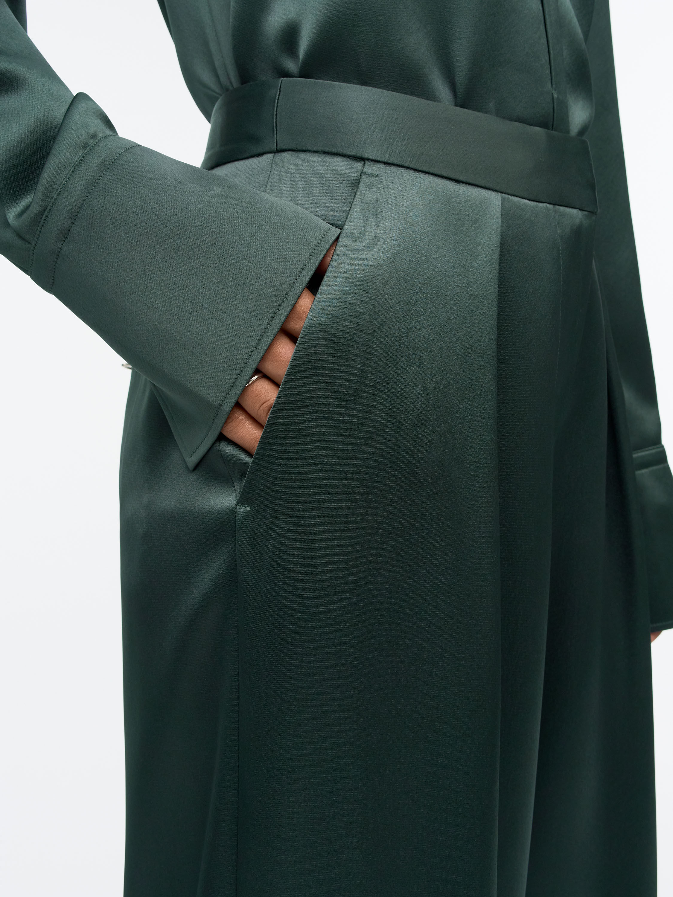 Inga Straight-Fit Satin Trousers